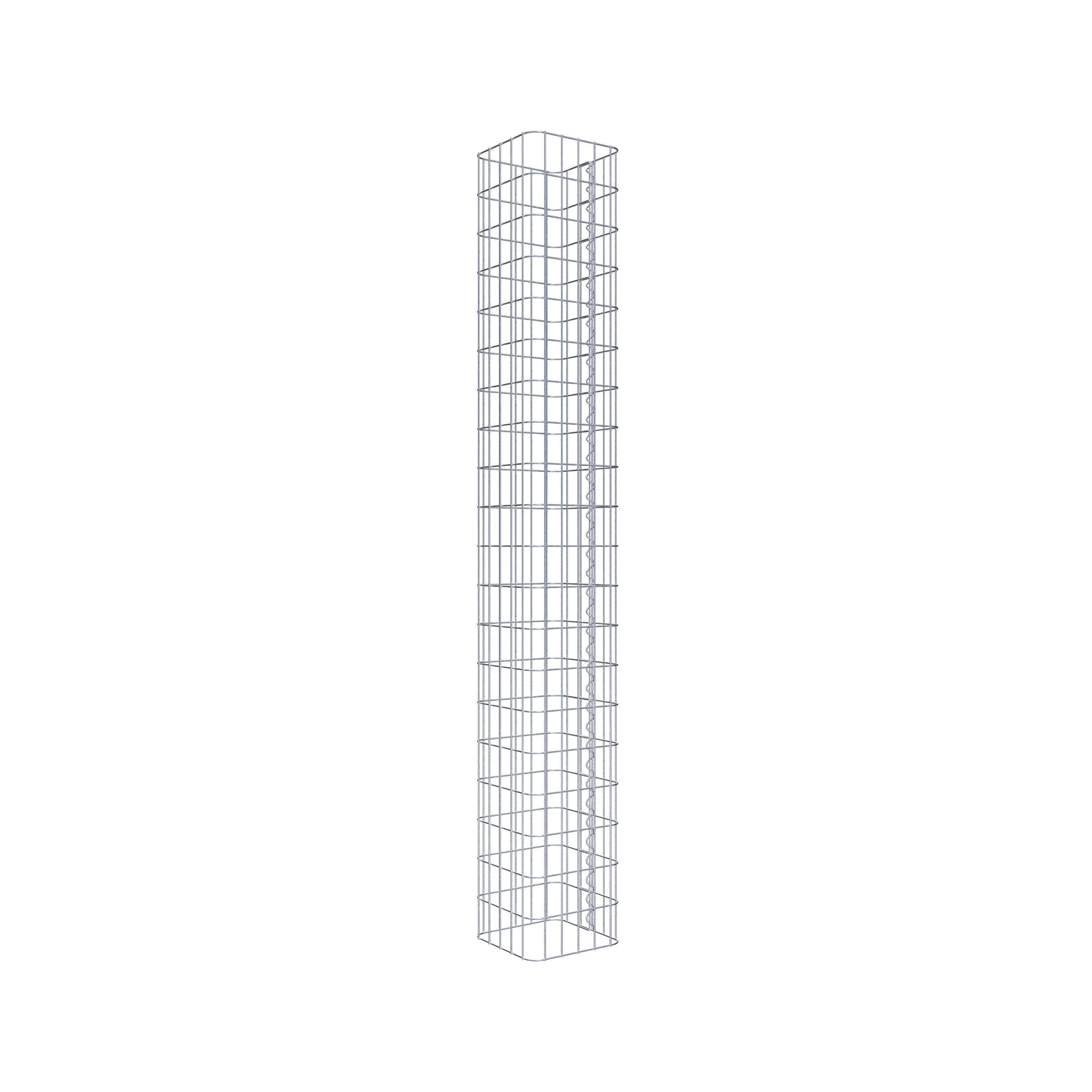 Coluna de gabião quadrada galvanizada a quente, 27 cm x 27 cm, 200 cm de altura, malha 5 cm x 10 cm