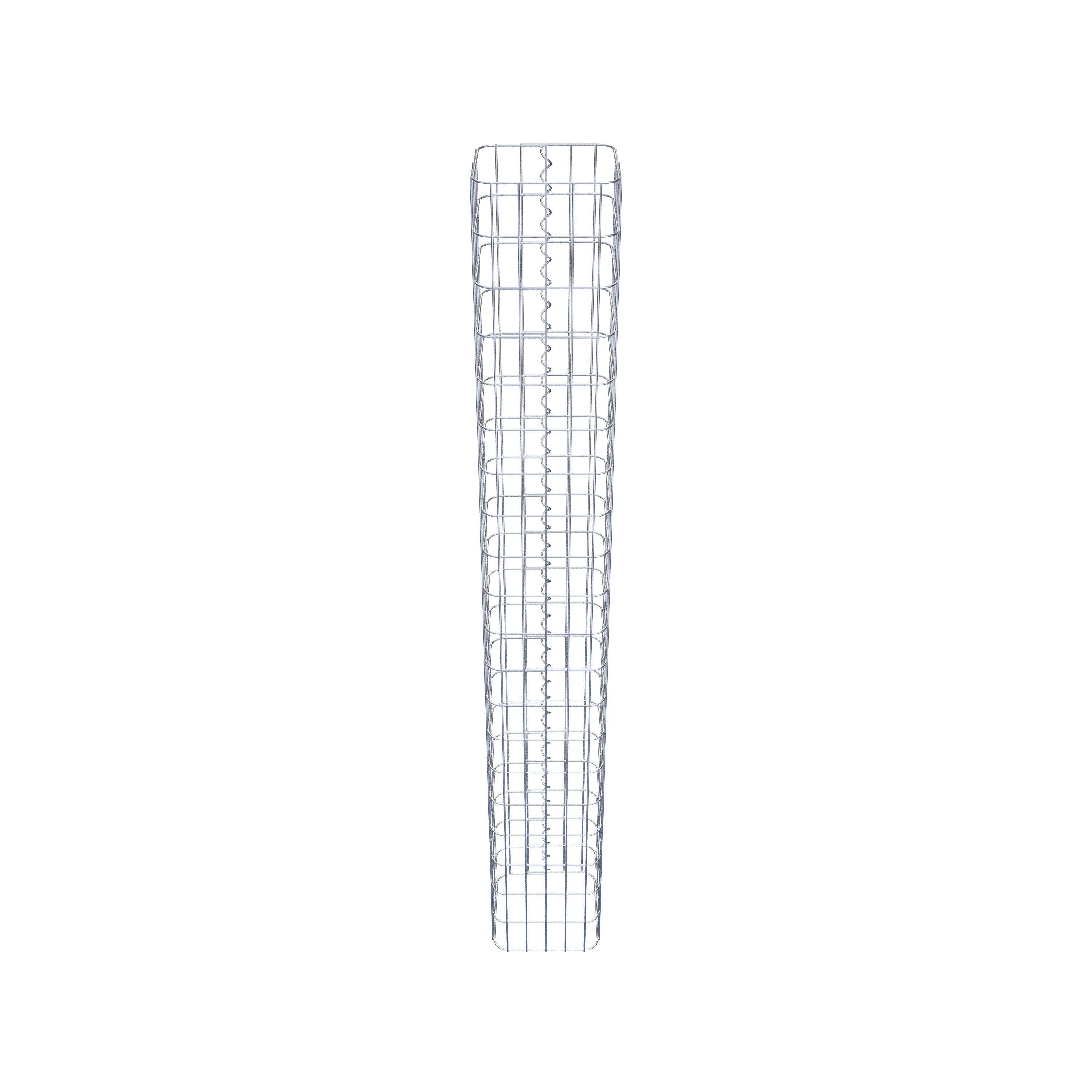 Coluna de gabião quadrada galvanizada a quente, 27 cm x 27 cm, 200 cm de altura, malha 5 cm x 10 cm