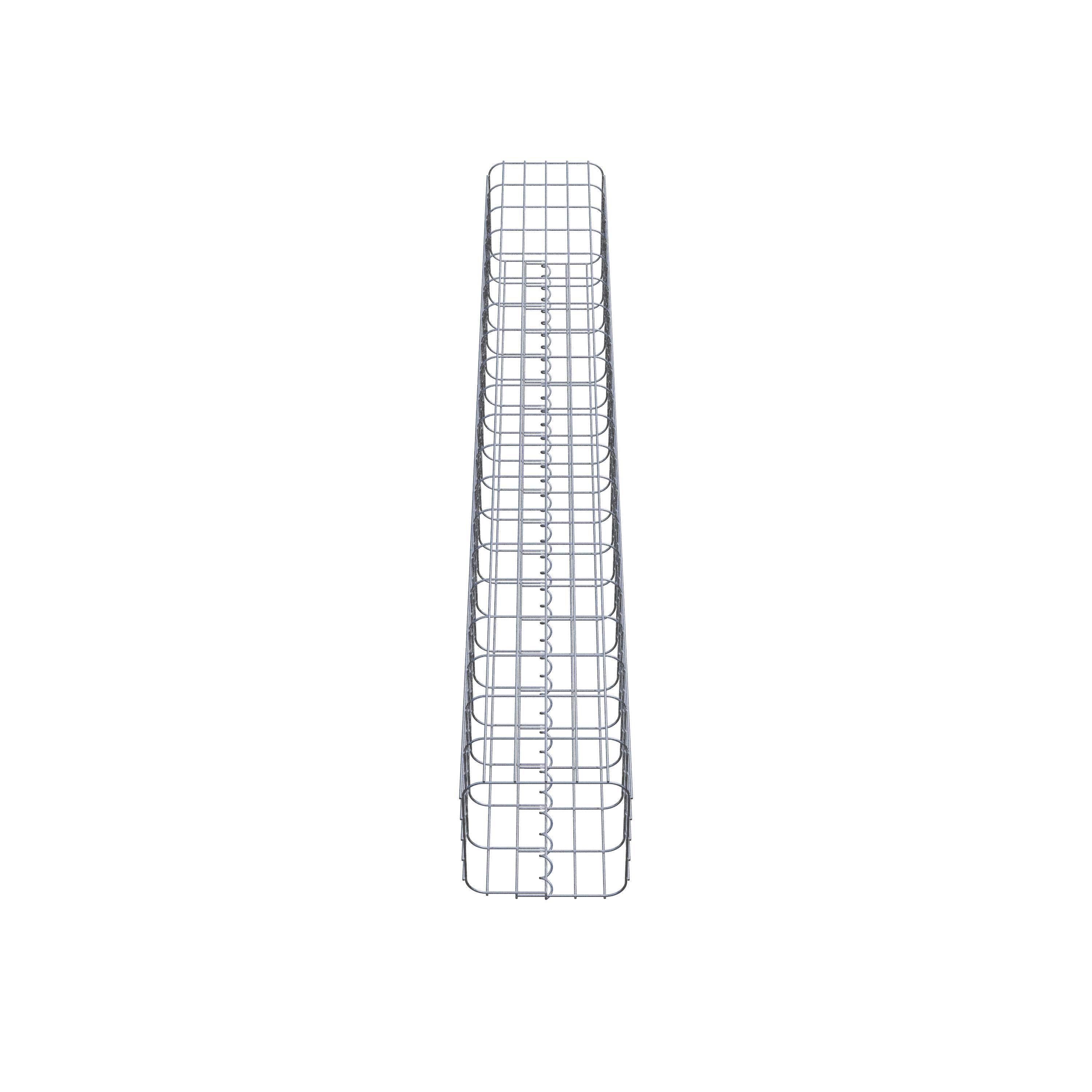Coluna de gabião quadrada galvanizada a quente, 27 cm x 27 cm, 200 cm de altura, malha 5 cm x 10 cm