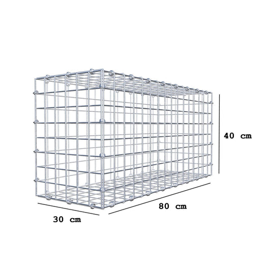 Gabion 80 cm x 40 cm x 30 cm (L x H x P), mailles 5 x 5 cm, anneau en spirale