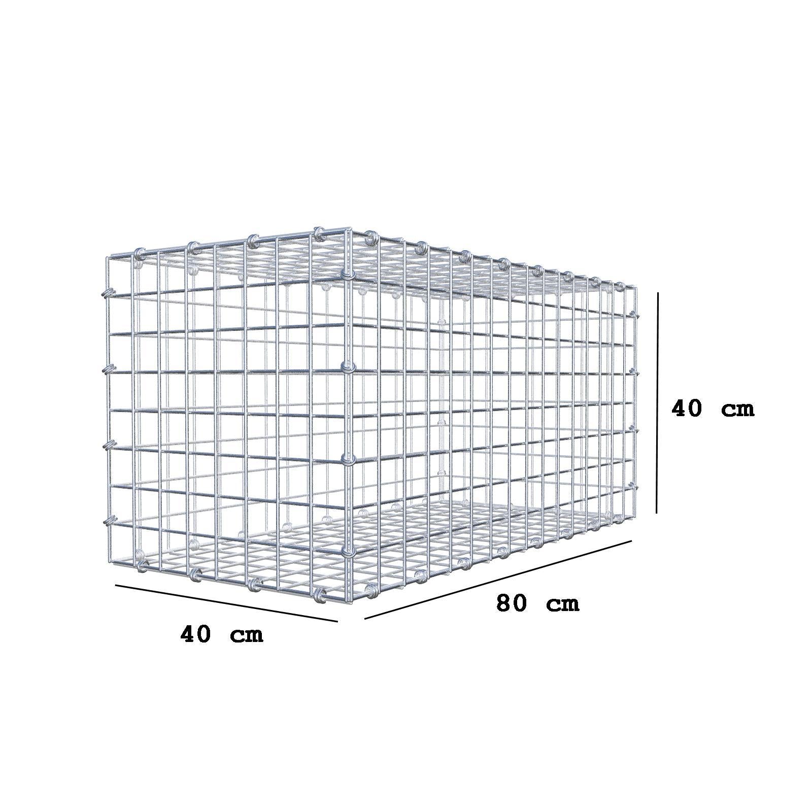 Gabbione 80 cm x 40 cm x 40 cm (L x H x P), maglia 5 x 5 cm, anello a spirale