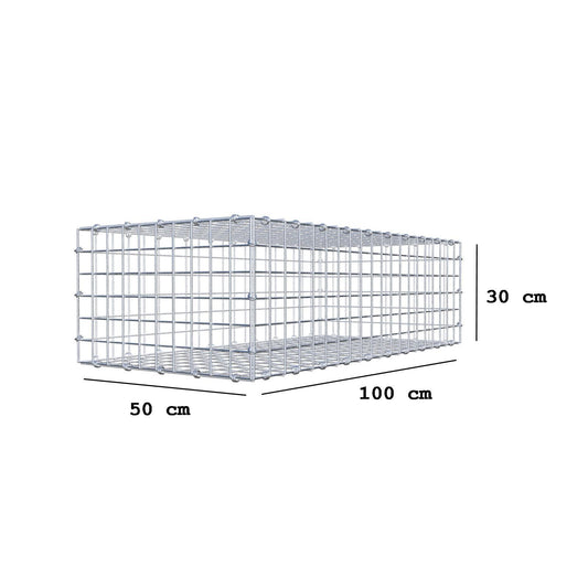 Gabion 100 cm x 30 cm x 50 cm (L x H x P), mailles 5 x 5 cm, anneau en spirale