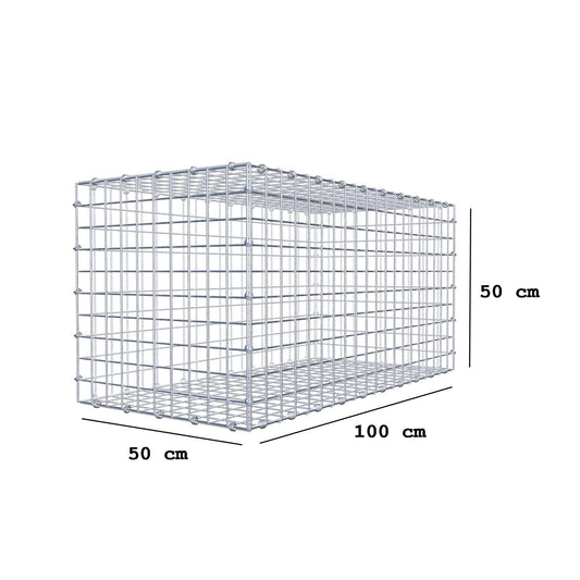 Gabion 100 cm x 50 cm x 50 cm (L x H x D), maskestørrelse 5 x 5 cm, spiralring