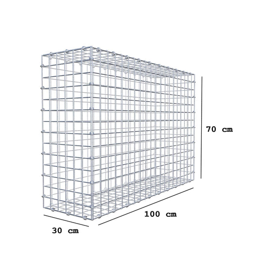 Gabion 100 cm x 70 cm x 30 cm (L x H x D), mesh size 5 x 5 cm, spiral ring