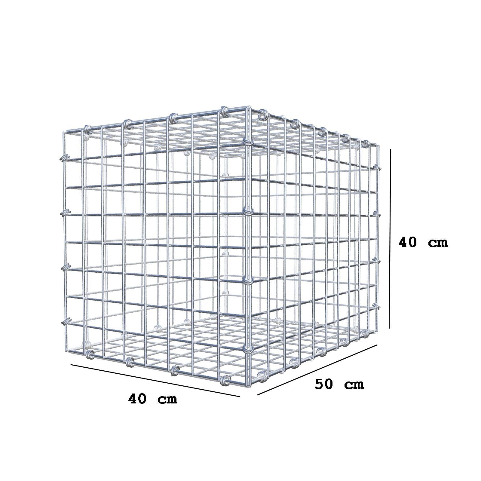 Gabbione 50 cm x 40 cm x 40 cm (L x H x P), maglia 5 x 5 cm, anello a spirale