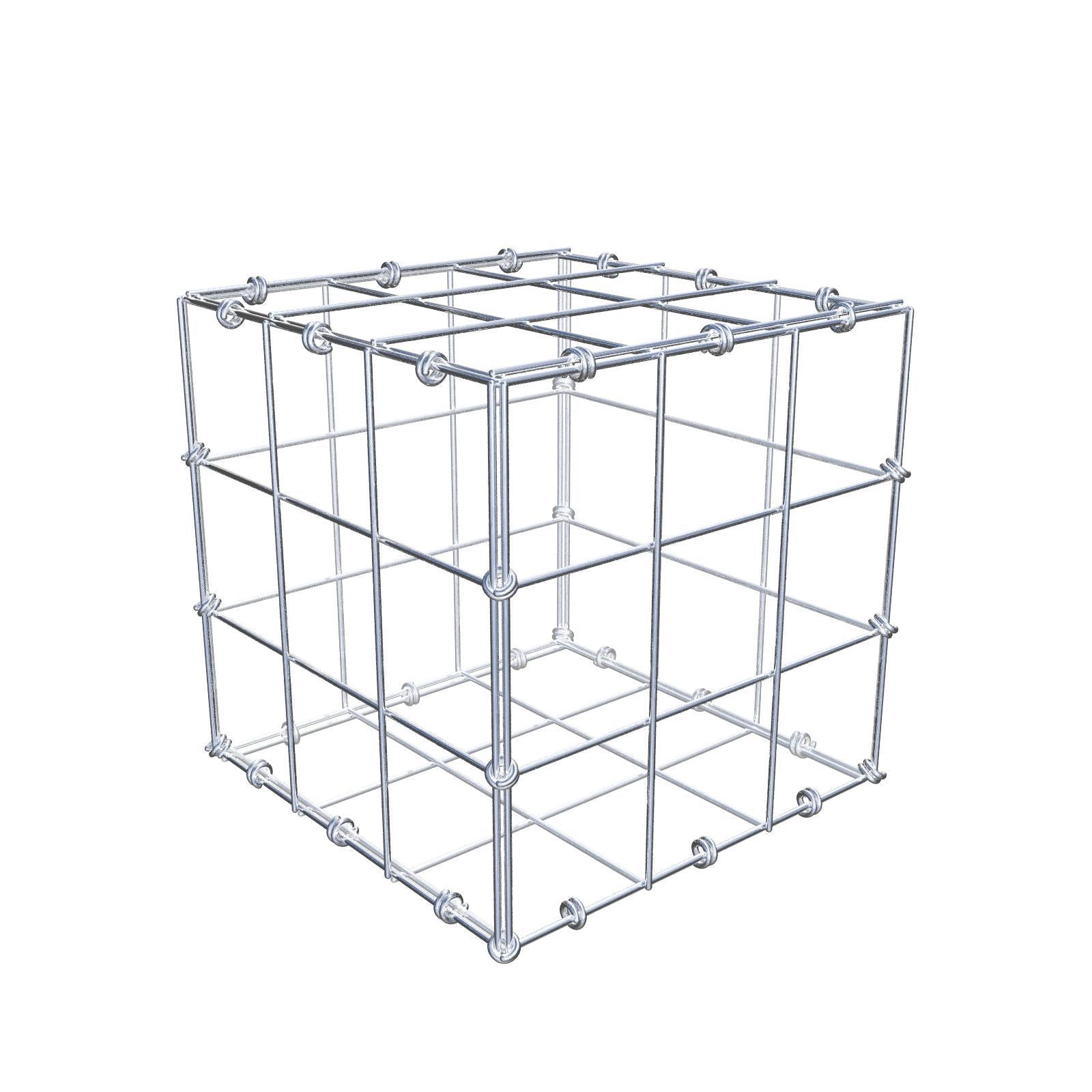 Gabion 30 cm x 30 cm x 30 cm (L x H x D), maskestørrelse 10 x 10 cm, spiralring