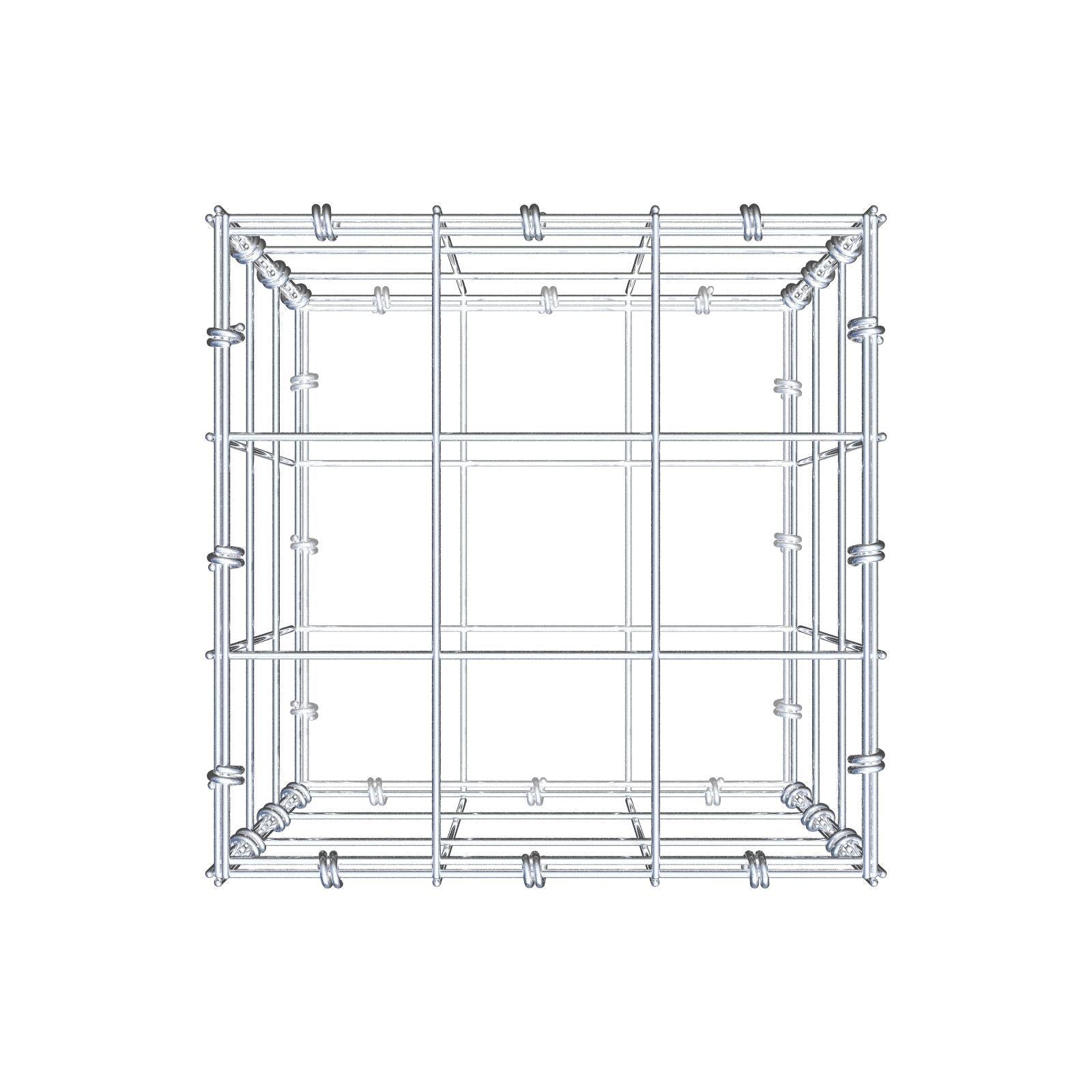 Gabion 30 cm x 30 cm x 30 cm (L x H x D), maskestørrelse 10 x 10 cm, spiralring