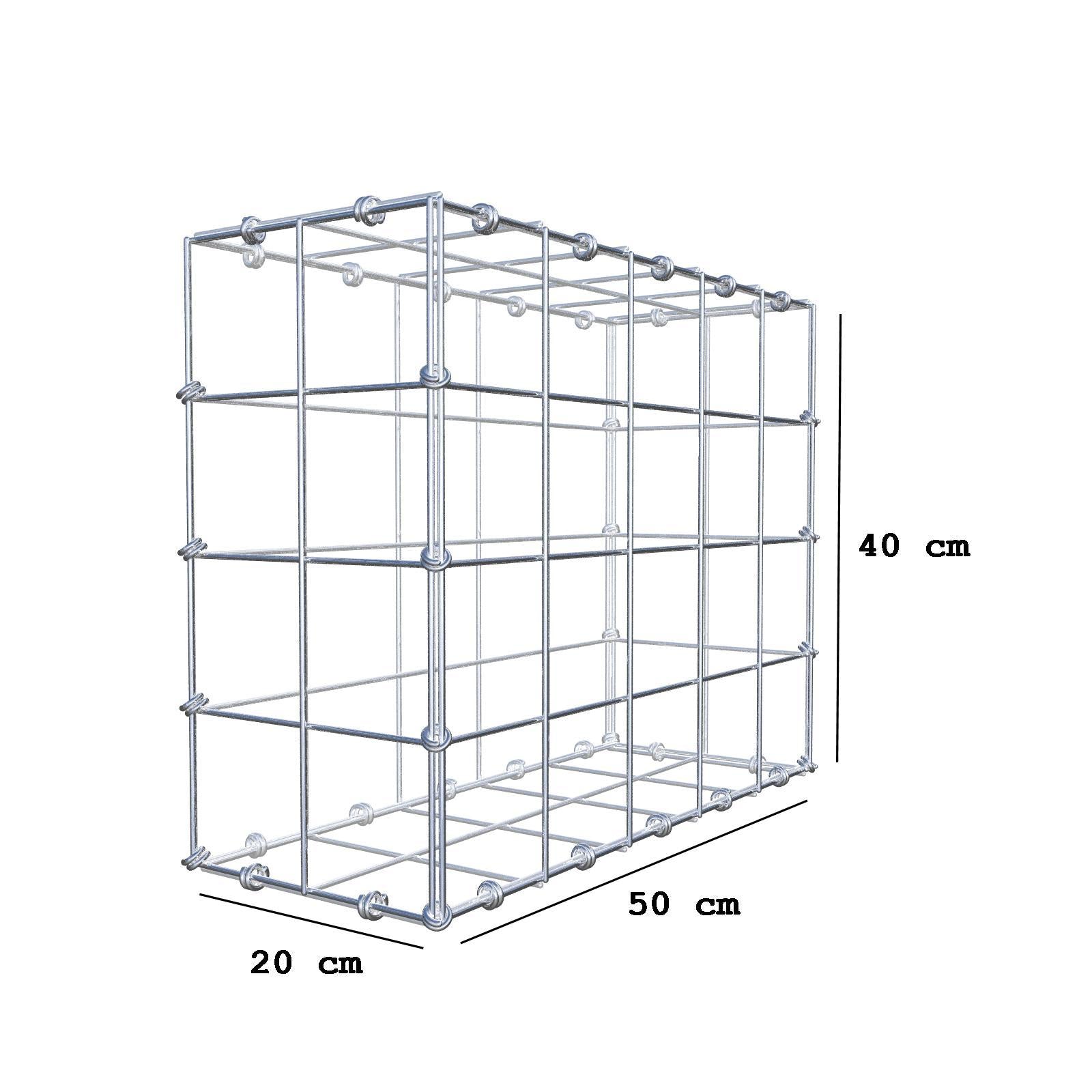 Gabbione 50 cm x 40 cm x 20 cm (L x H x P), maglia 10 x 10 cm, anello a spirale