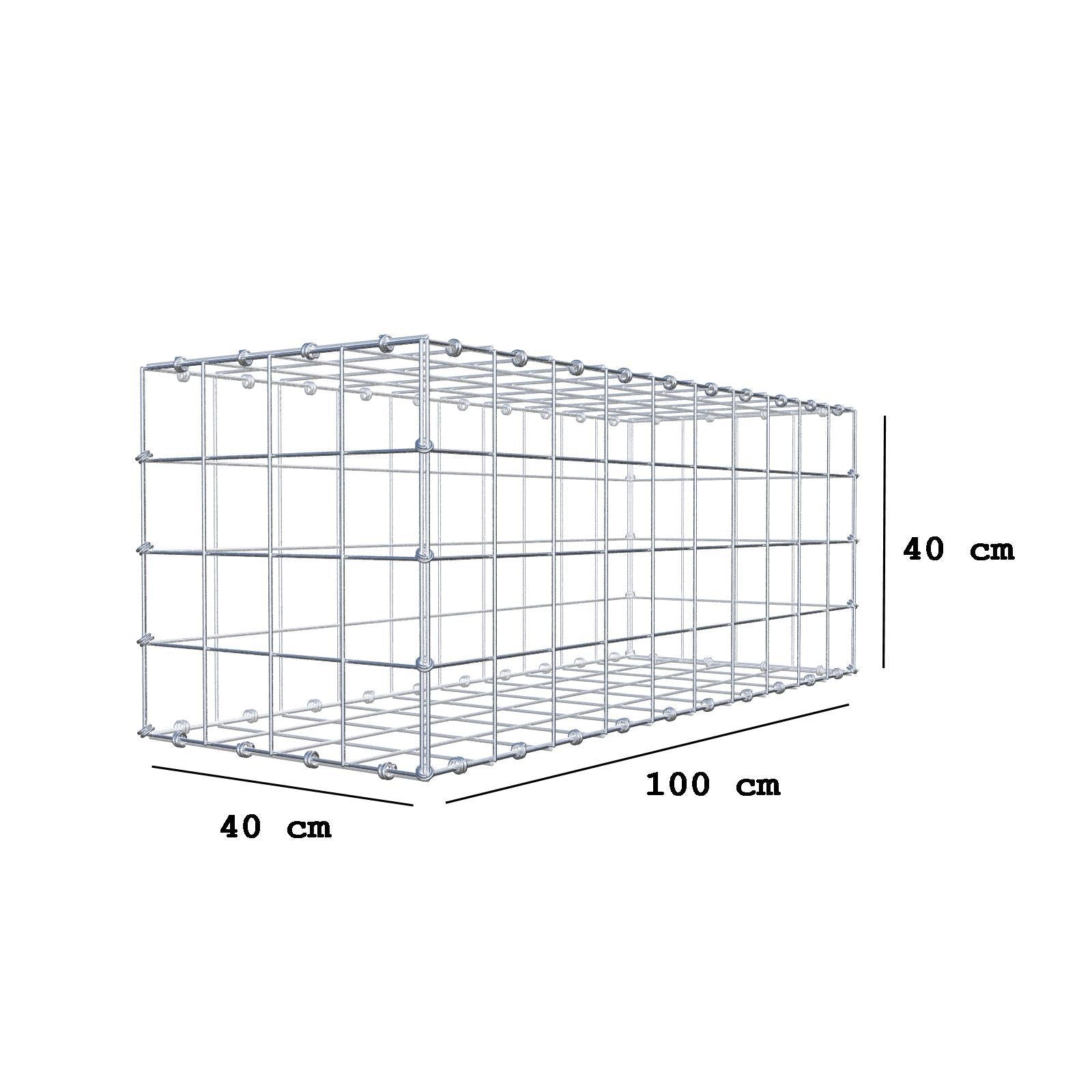 Gabbione 100 cm x 40 cm x 40 cm (L x H x P), maglia 10 x 10 cm, anello a spirale