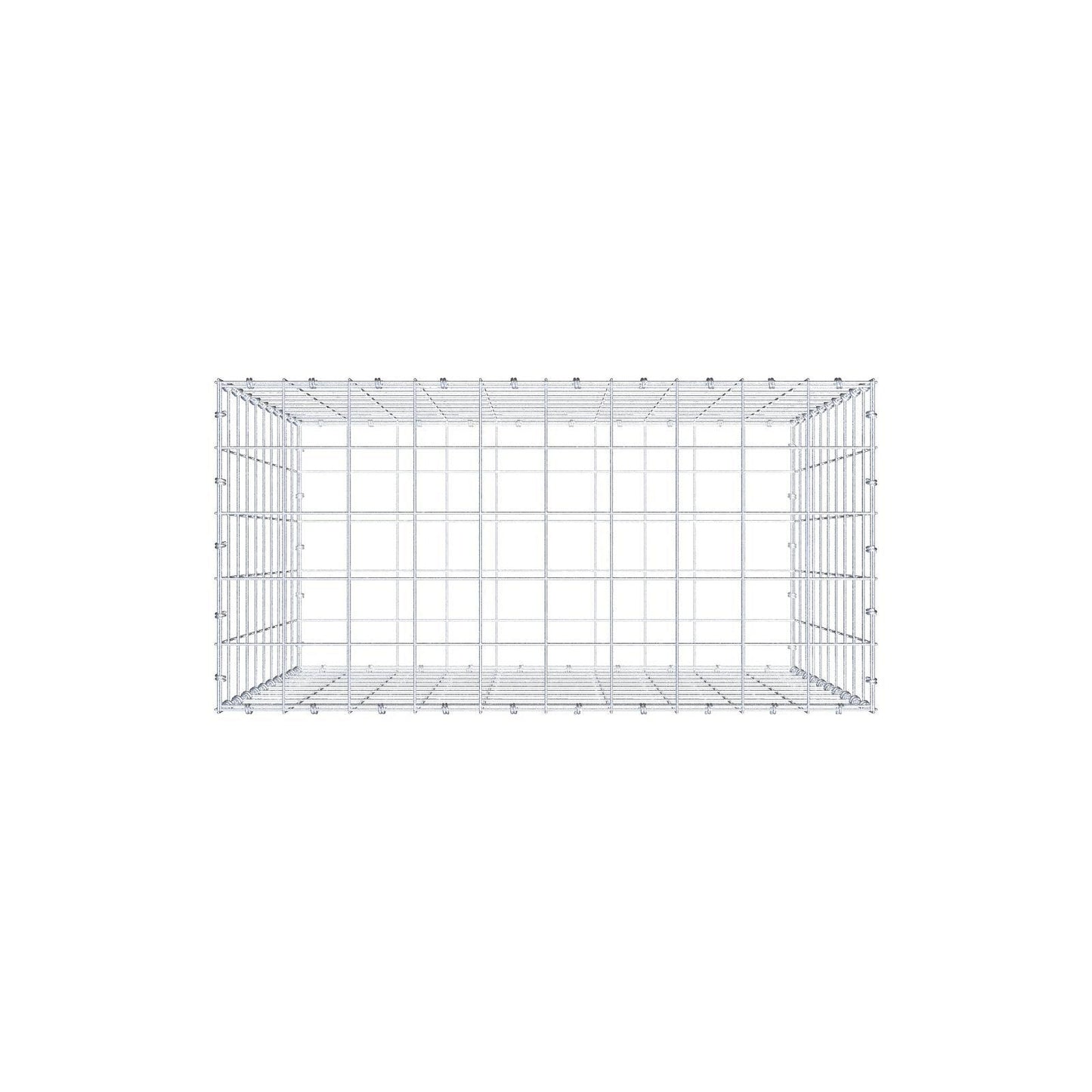 Gabbione 100 cm x 100 cm x 50 cm (L x H x P), maglia 10 x 10 cm, anello a spirale