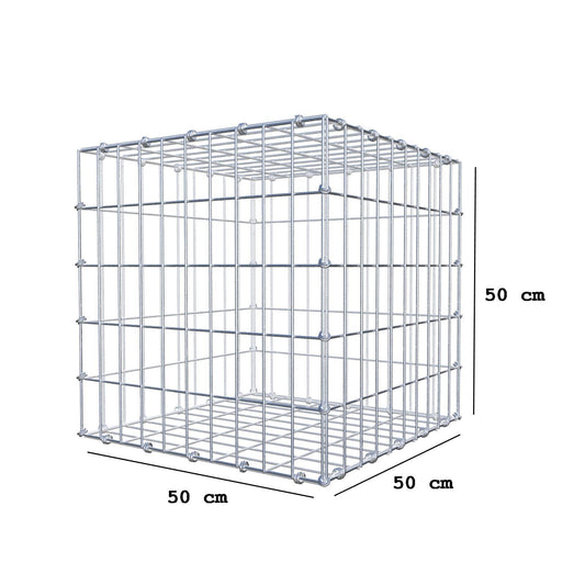 Gabion 50 cm x 50 cm x 50 cm (L x H x P), mailles 5 x 10 cm, anneau en spirale