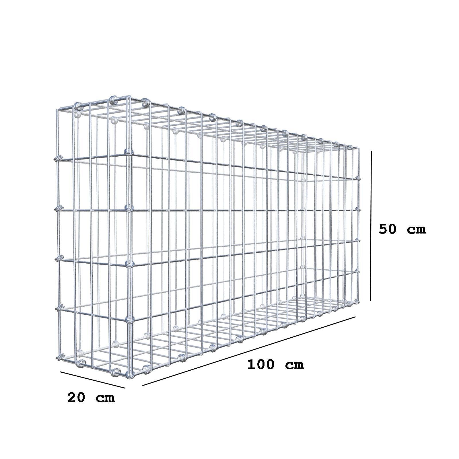 Schanskorf 100 cm x 50 cm x 20 cm (L x H x D), maaswijdte 5 x 10 cm, spiraalring