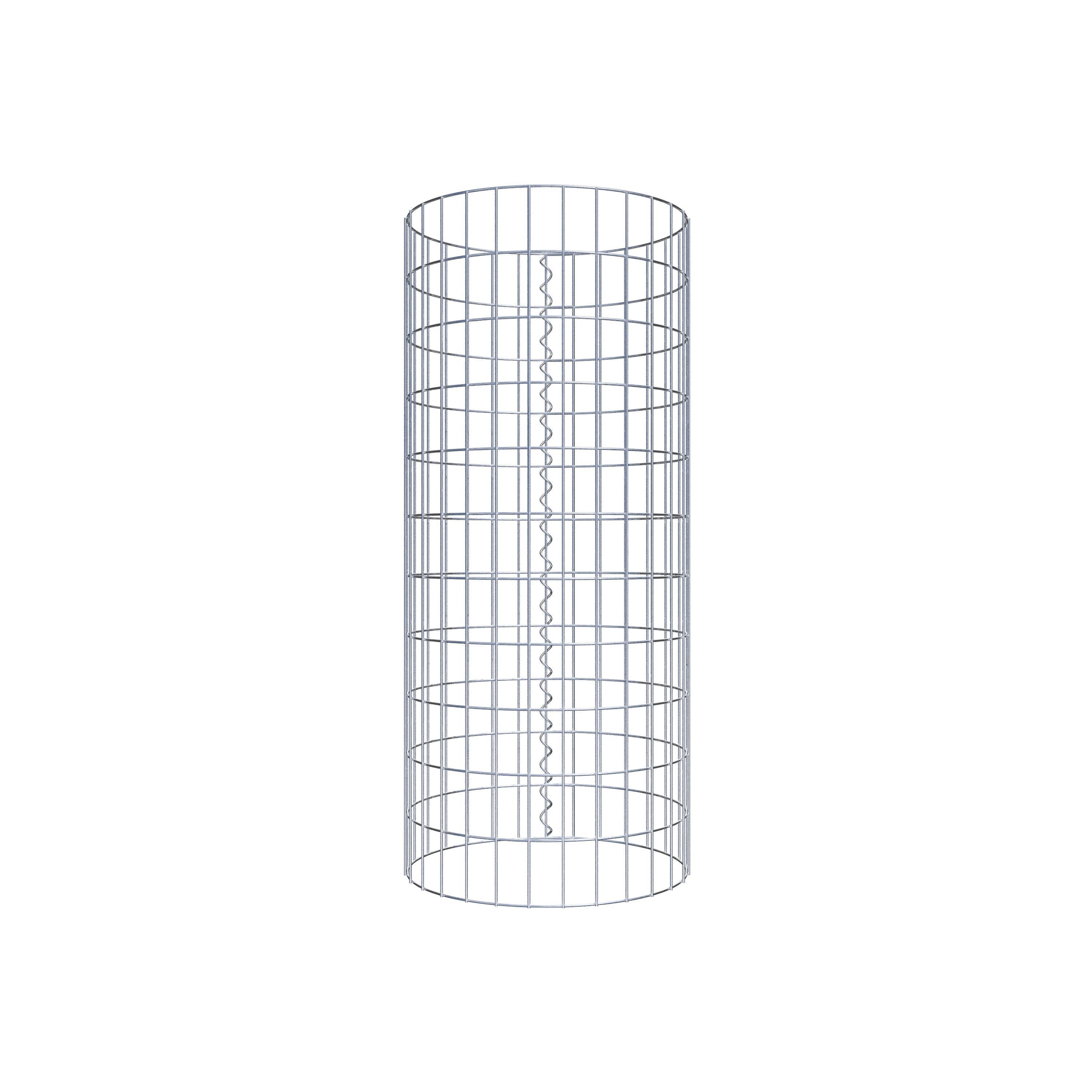 Coluna de gabião com diâmetro de 47 cm, malha redonda de 5 x 10 cm