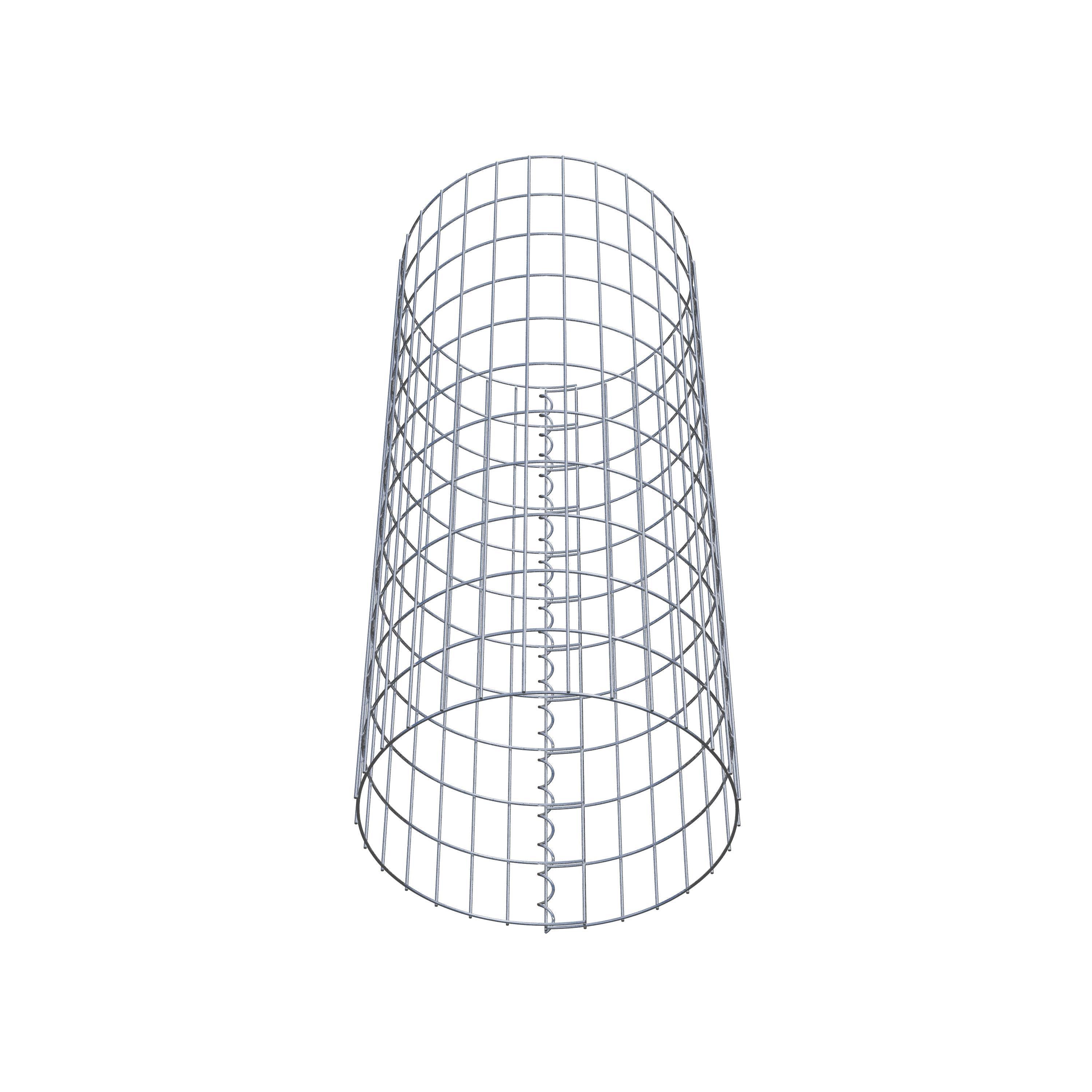 Coluna de gabião com diâmetro de 47 cm, malha redonda de 5 x 10 cm