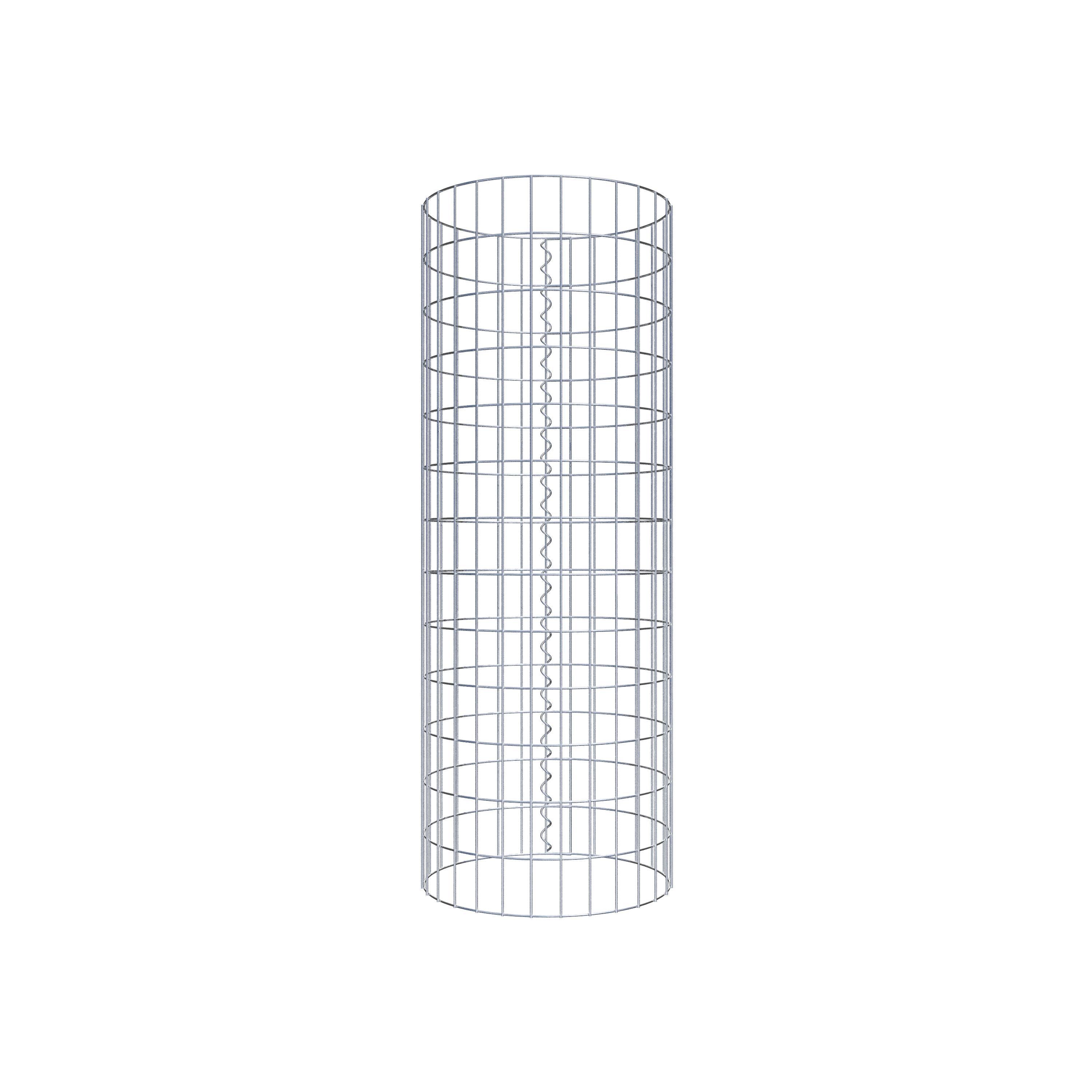 Coluna de gabião com diâmetro de 47 cm, malha redonda de 5 x 10 cm