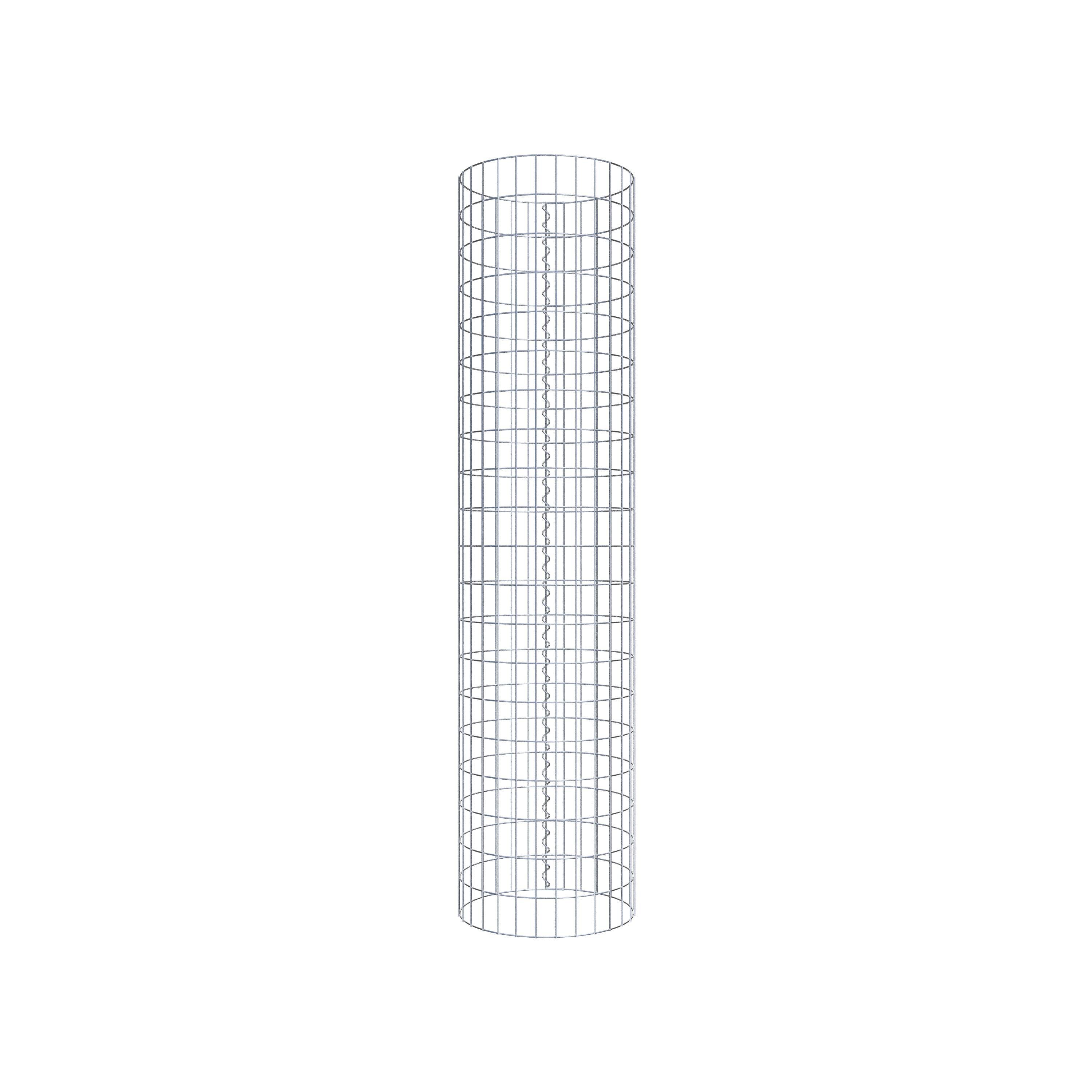 Coluna de gabião com diâmetro de 47 cm, malha redonda de 5 x 10 cm