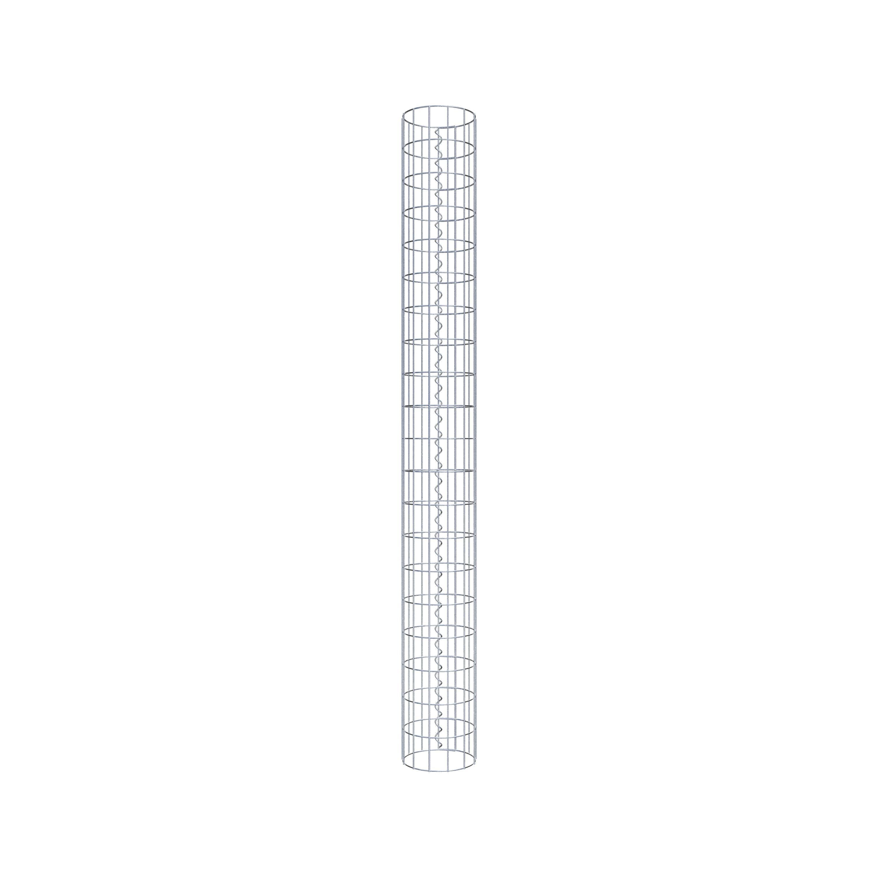 Coluna de gabião redonda de 22 cm de diâmetro, 200 cm de altura, malhagem de 5 cm x 10 cm