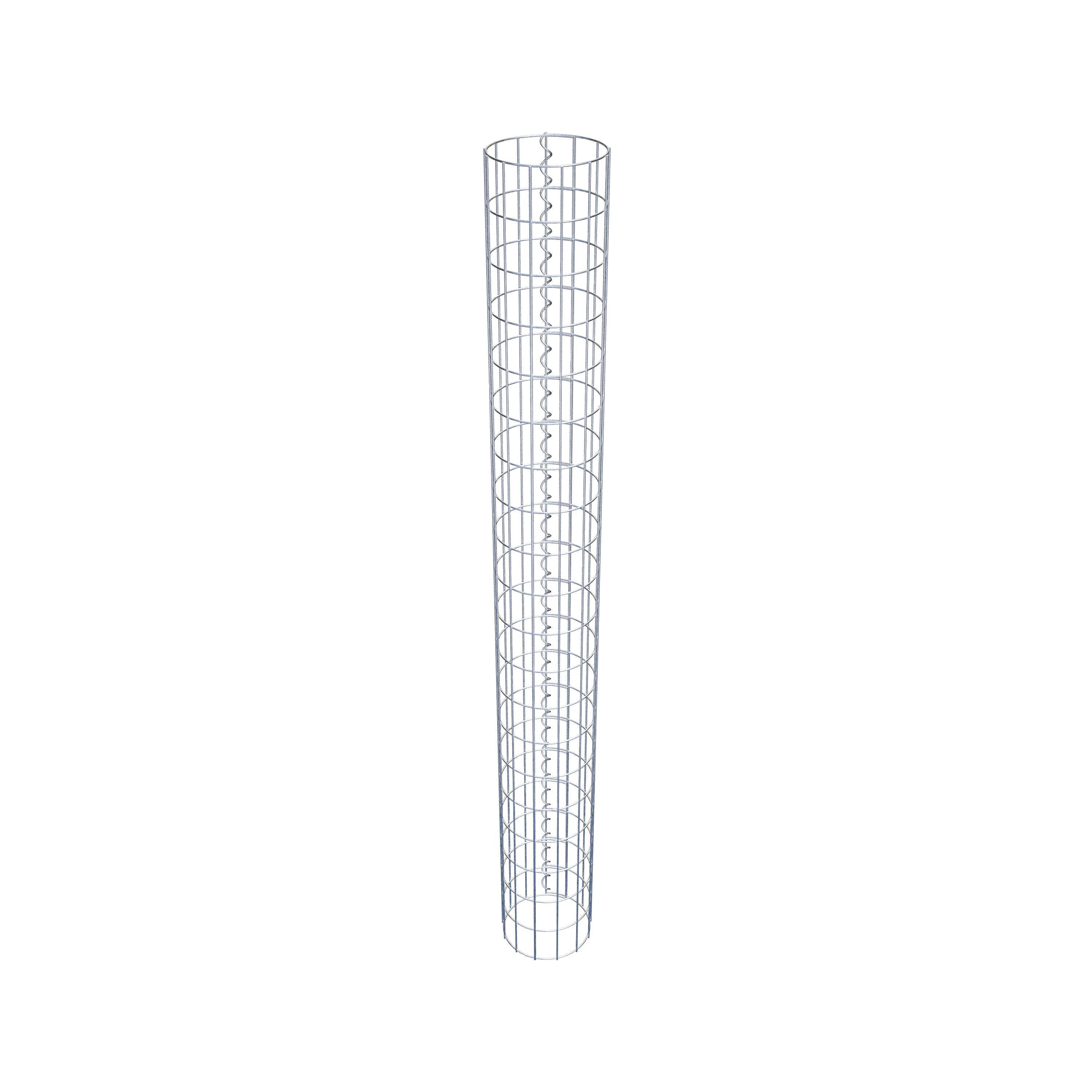 Coluna de gabião redonda de 22 cm de diâmetro, 200 cm de altura, malhagem de 5 cm x 10 cm