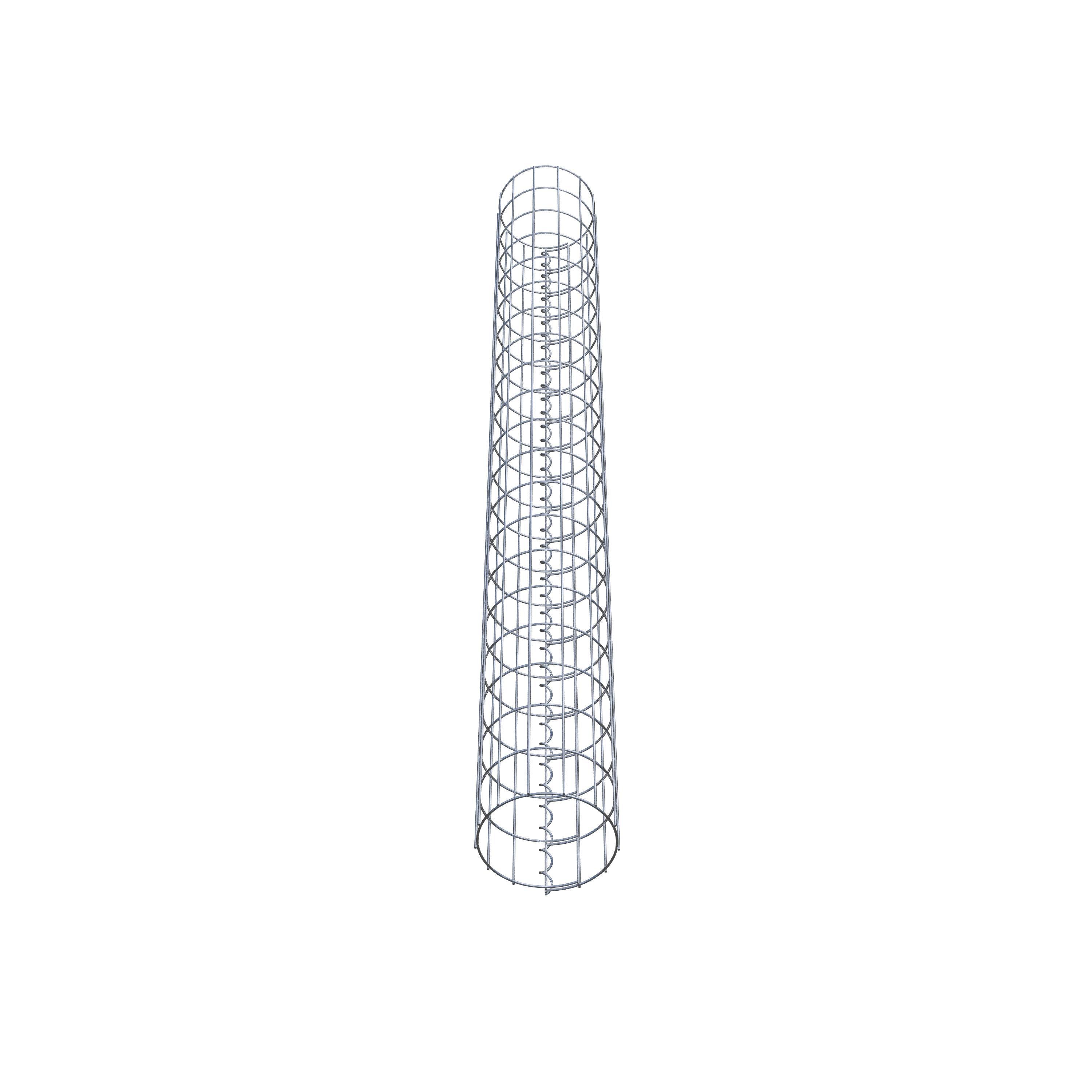 Coluna de gabião redonda de 22 cm de diâmetro, 200 cm de altura, malhagem de 5 cm x 10 cm