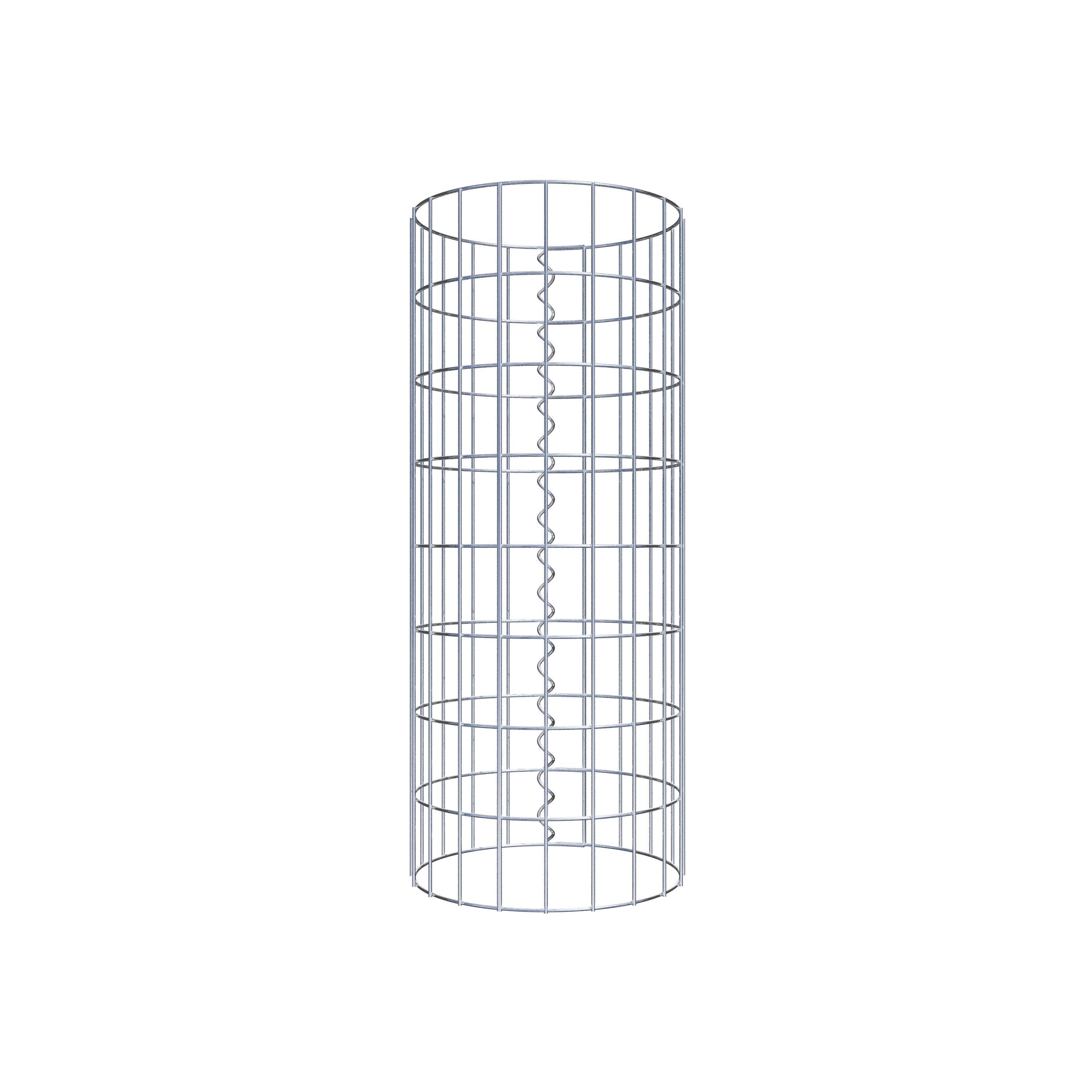 Gabion column around 32 cm diameter, 80 cm height, mesh size 5 cm x 10 cm