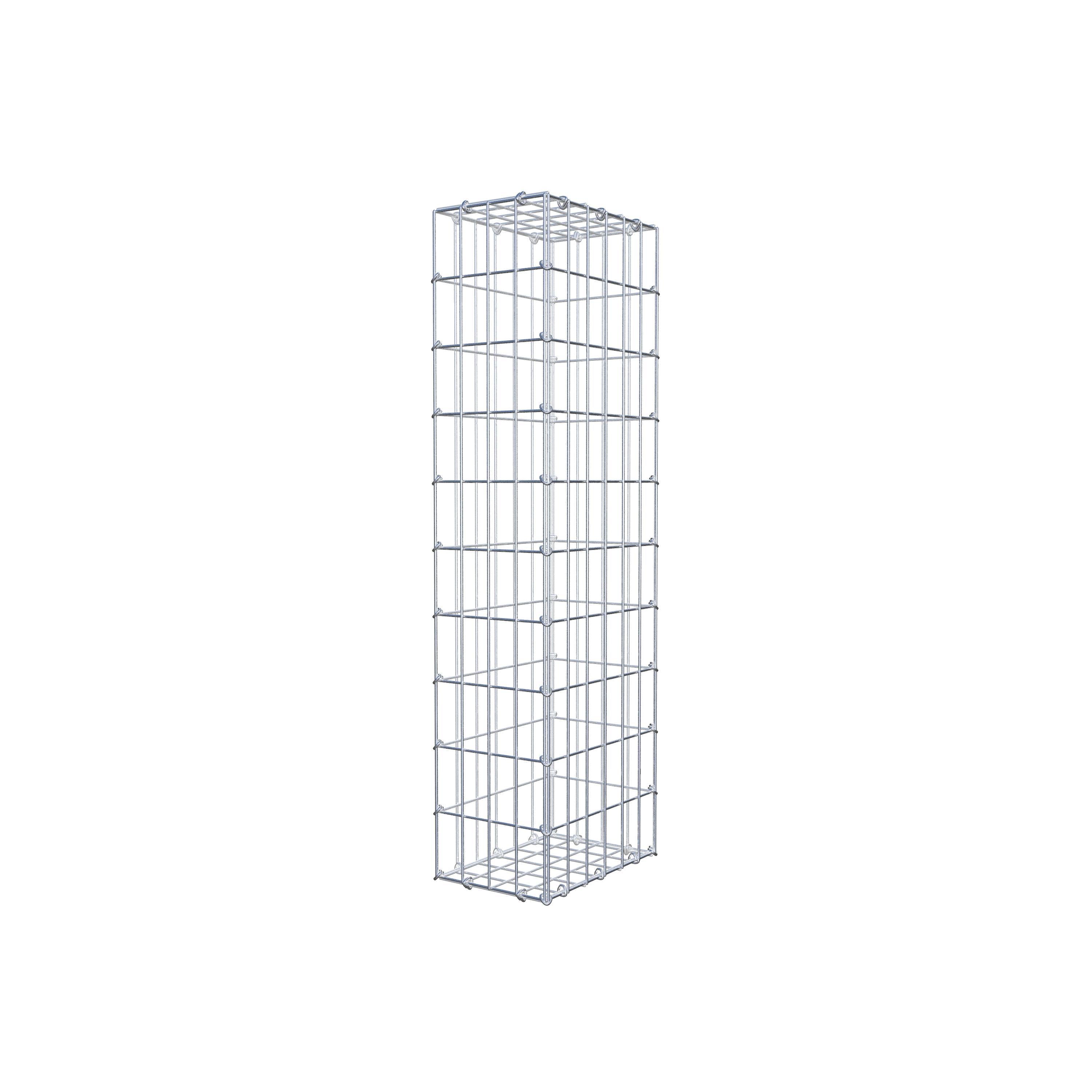 Gavión 100 cm x 30 cm x 20 cm (L x A x P), luz de malla 5 cm x 10 cm, anillo en C