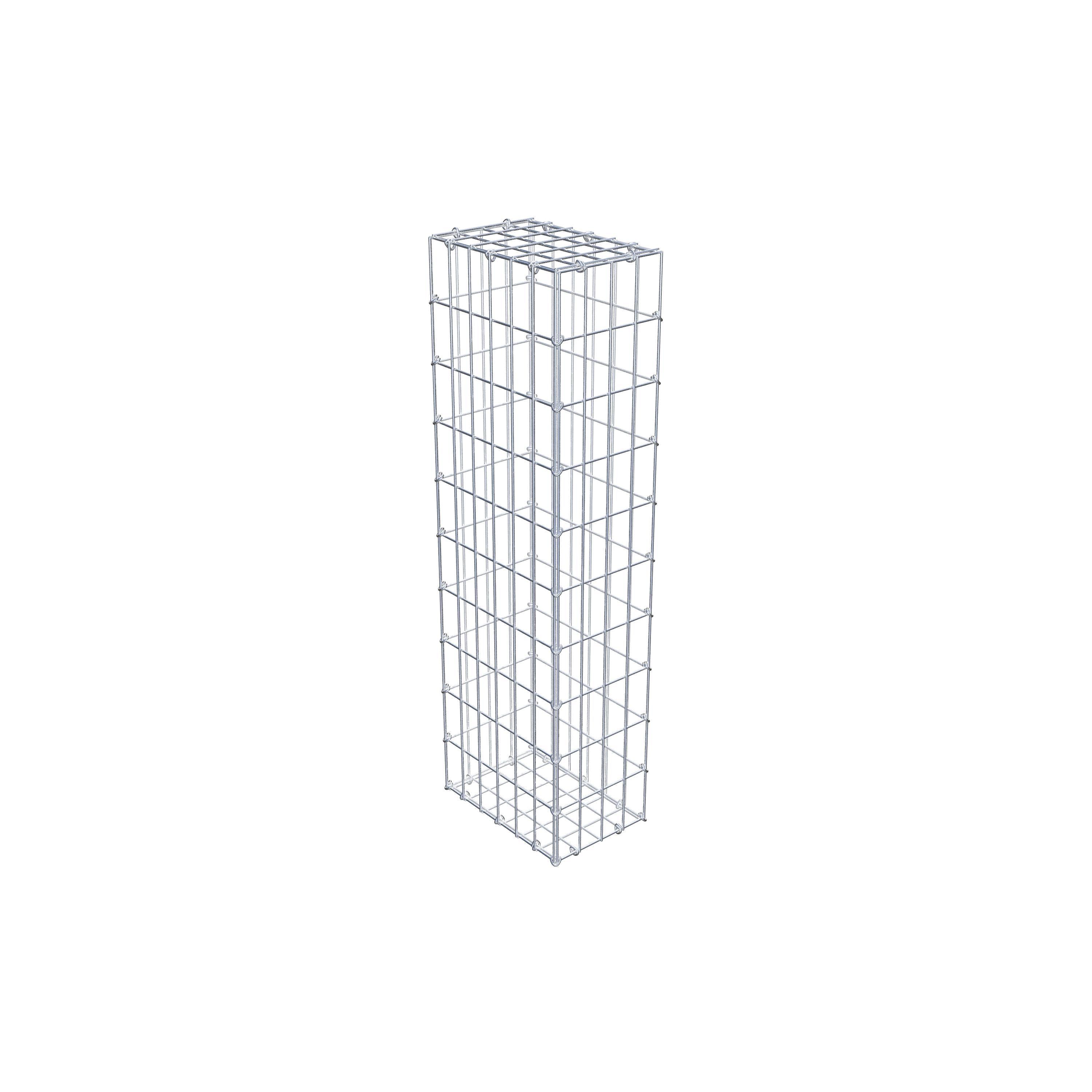 Gavión 100 cm x 30 cm x 20 cm (L x A x P), luz de malla 5 cm x 10 cm, anillo en C