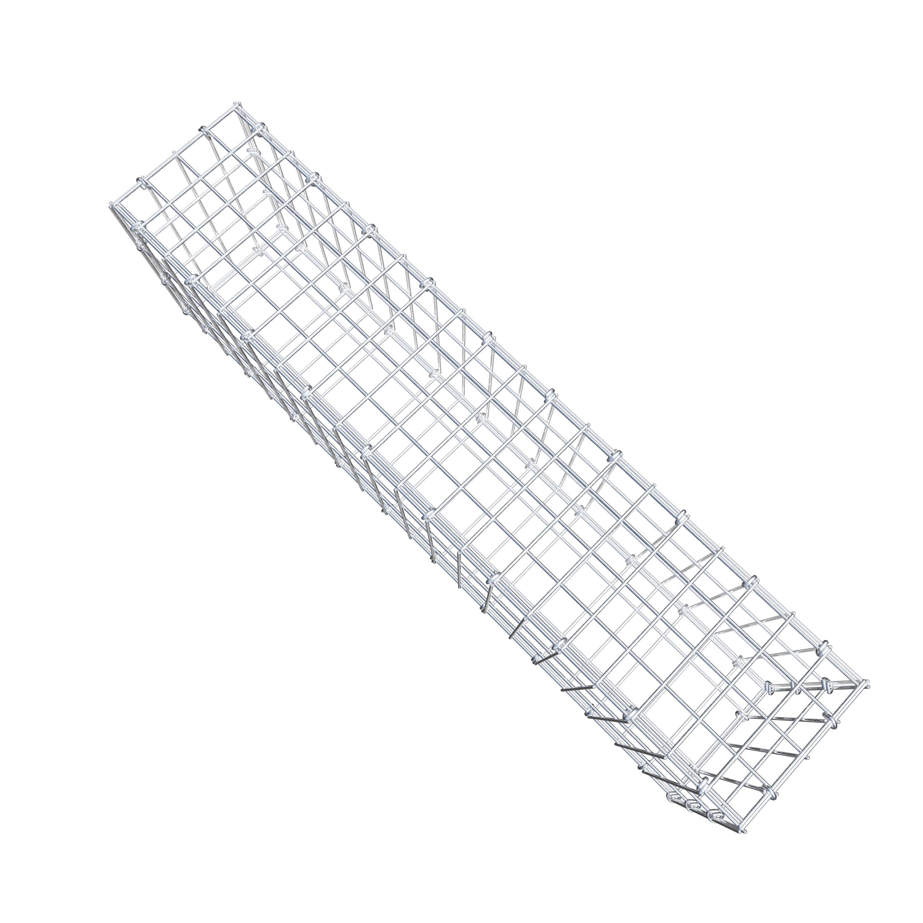 Gavión 100 cm x 30 cm x 20 cm (L x A x P), luz de malla 5 cm x 10 cm, anillo en C