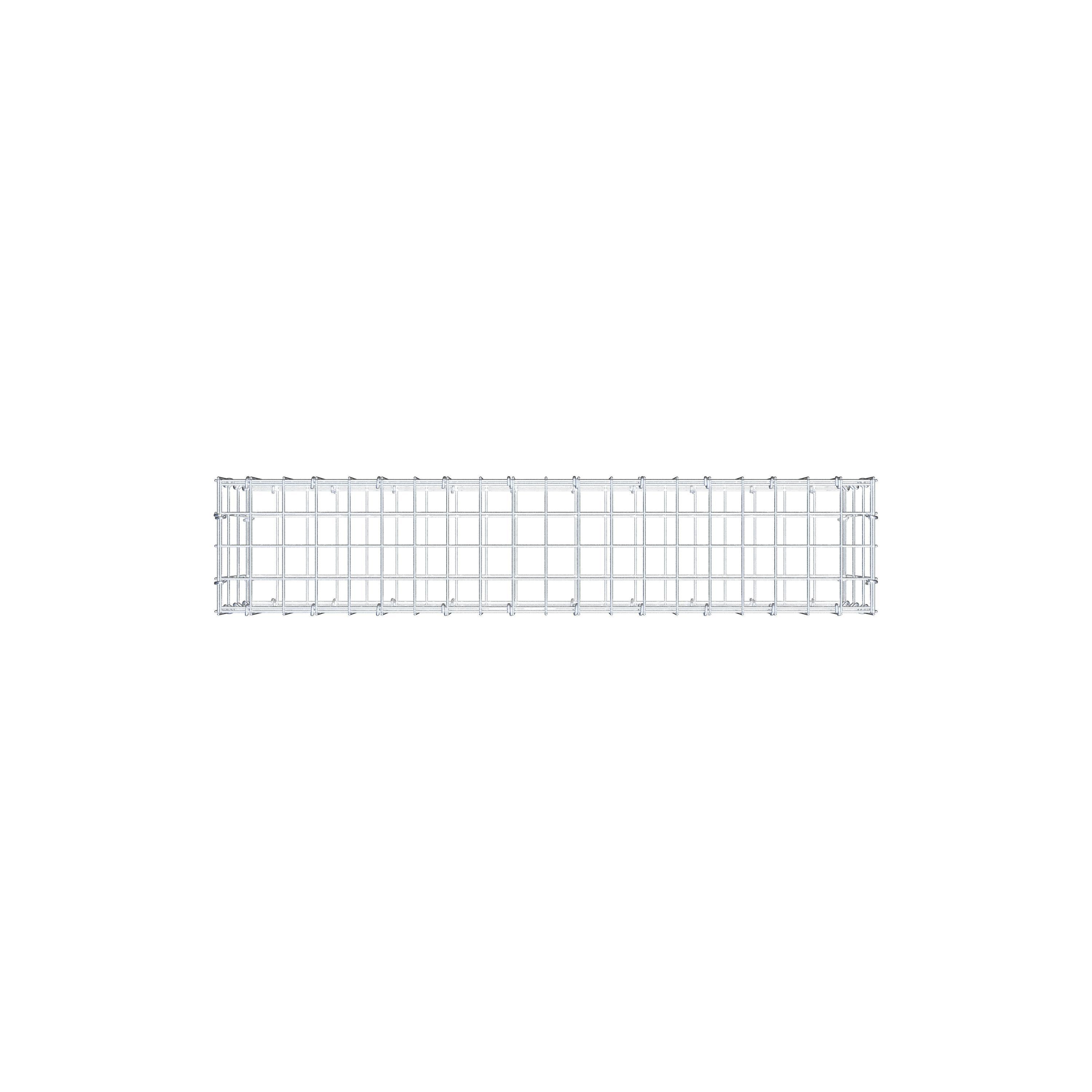 Gavión 100 cm x 30 cm x 20 cm (L x A x P), luz de malla 5 cm x 10 cm, anillo en C