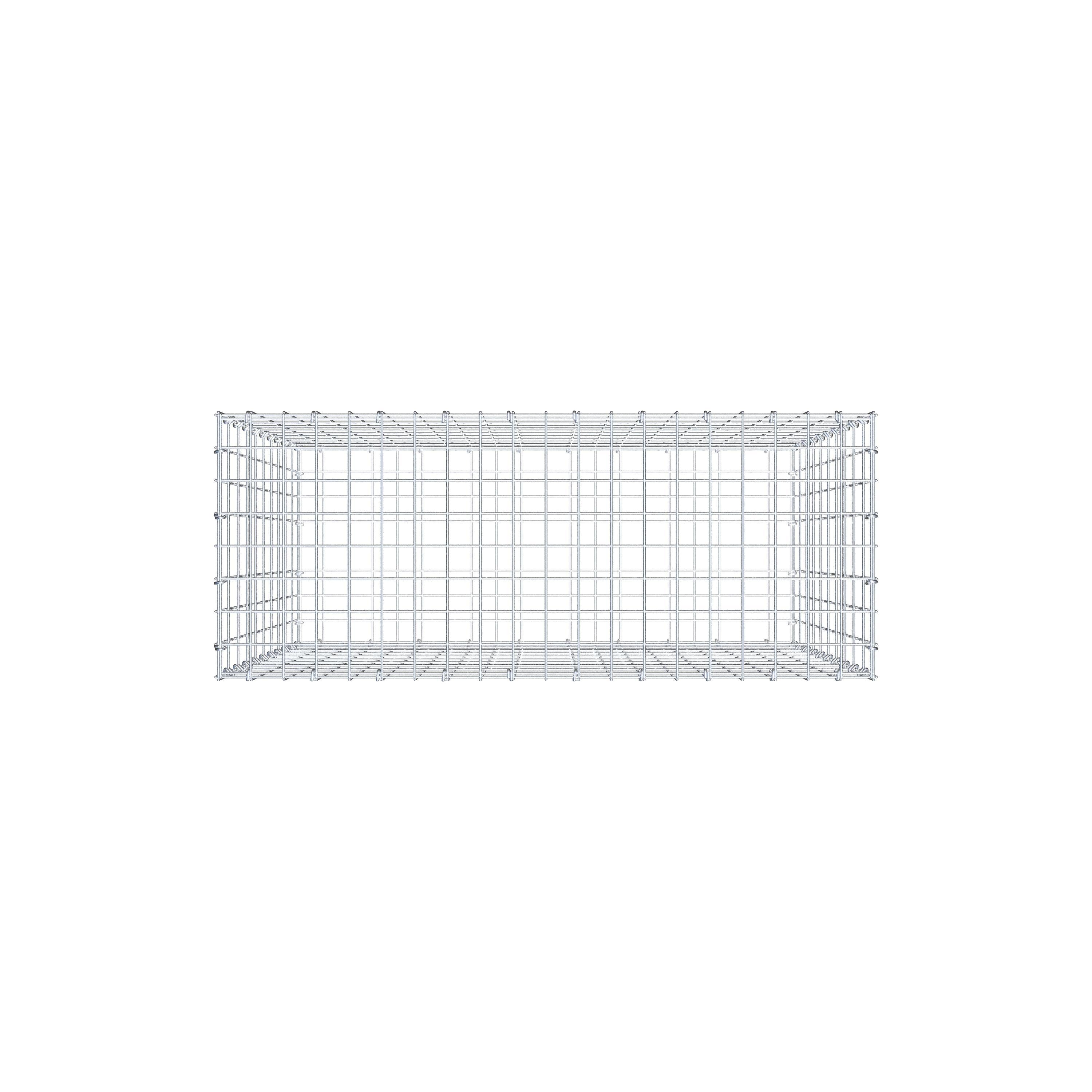 Gavión 100 cm x 100 cm x 40 cm (L x A x P), luz de malla 5 cm x 10 cm, anillo en C