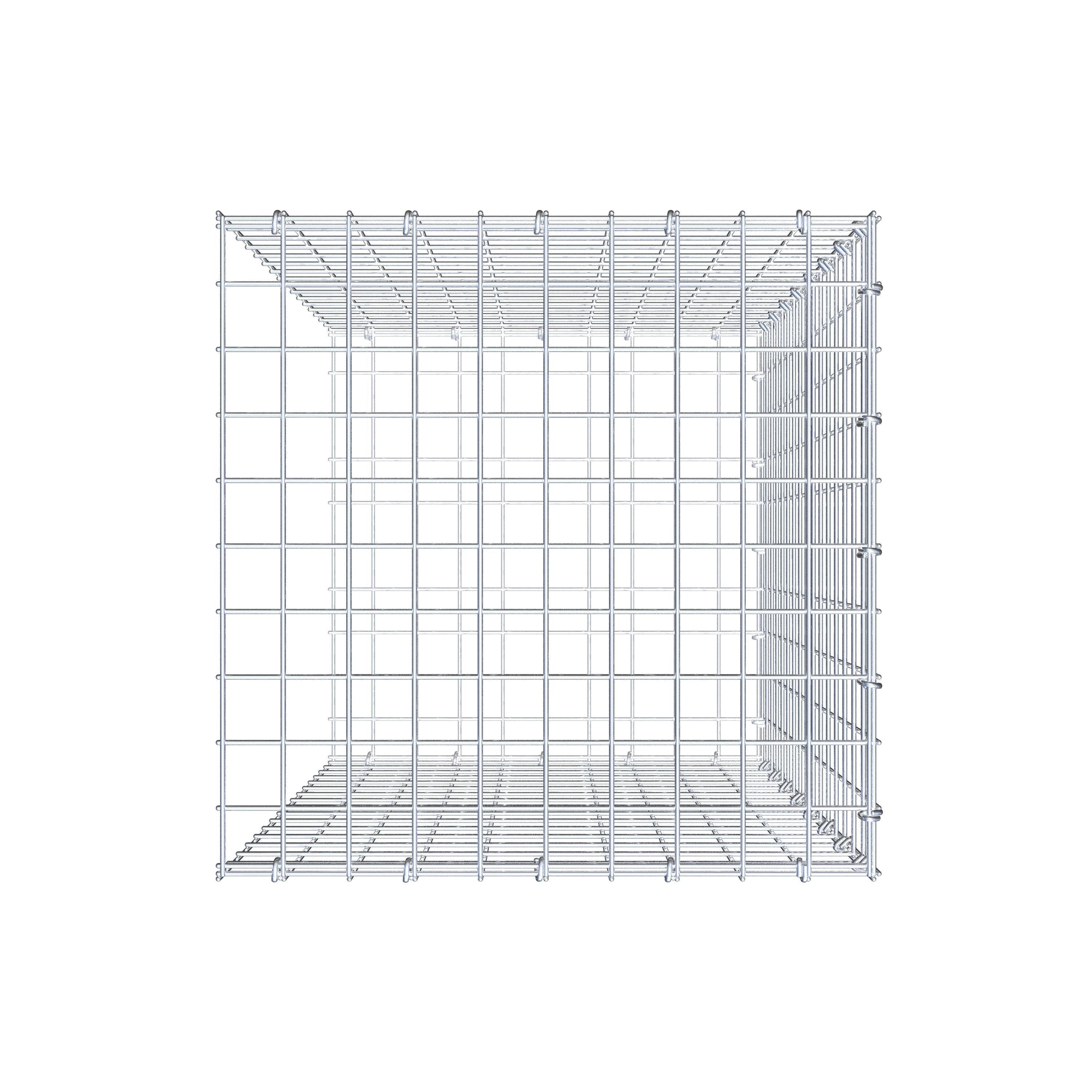 Monteret gabion type 2 80 cm x 50 cm x 50 cm (L x H x D), maskestørrelse 5 cm x 5 cm, C-ring