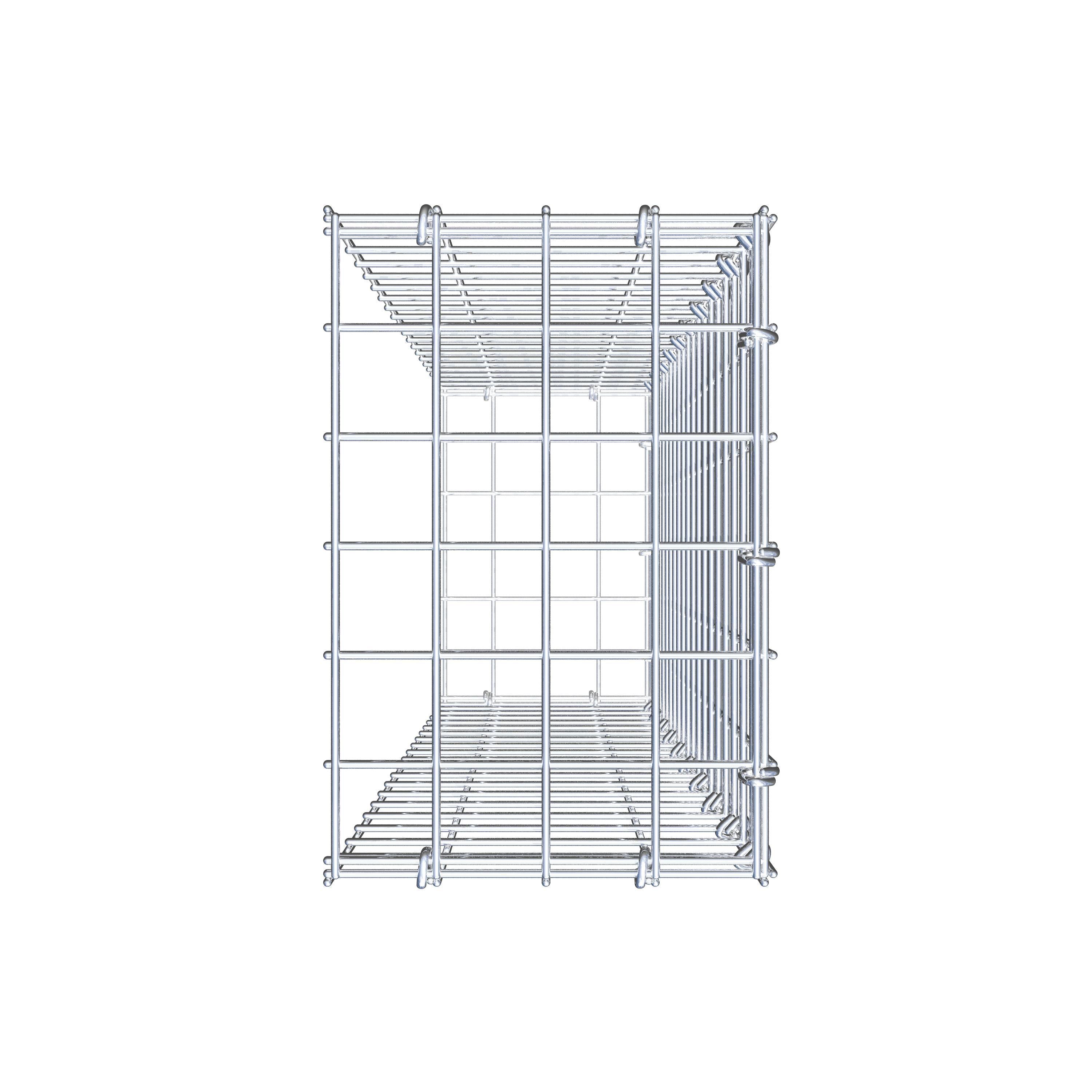 Gavión complementario tipo 2 100 cm x 20 cm x 30 cm (L x A x P), malla 5 cm x 5 cm, anillo en C