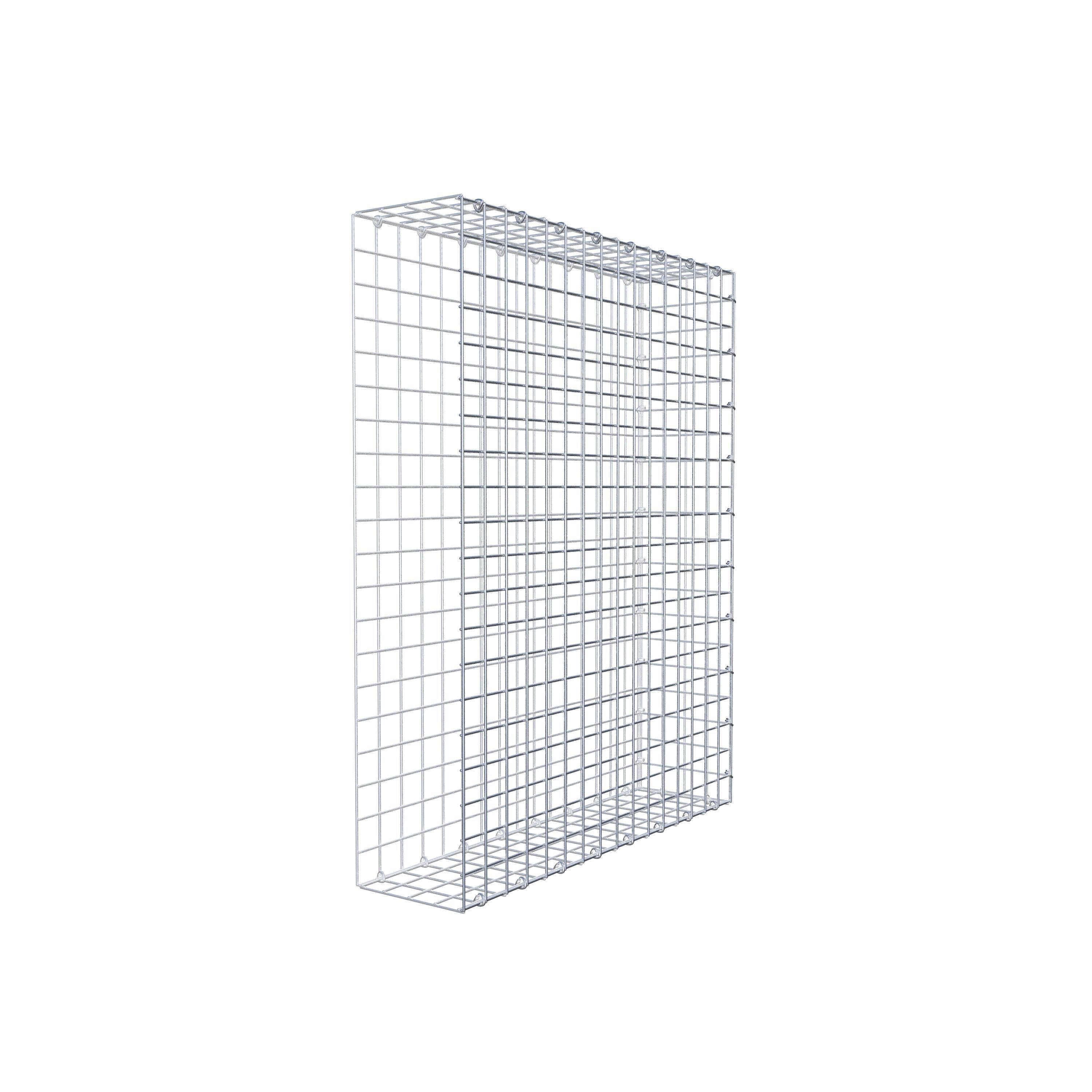 Monteret gabion type 2 100 cm x 80 cm x 20 cm (L x H x D), maskestørrelse 5 cm x 5 cm, C-ring