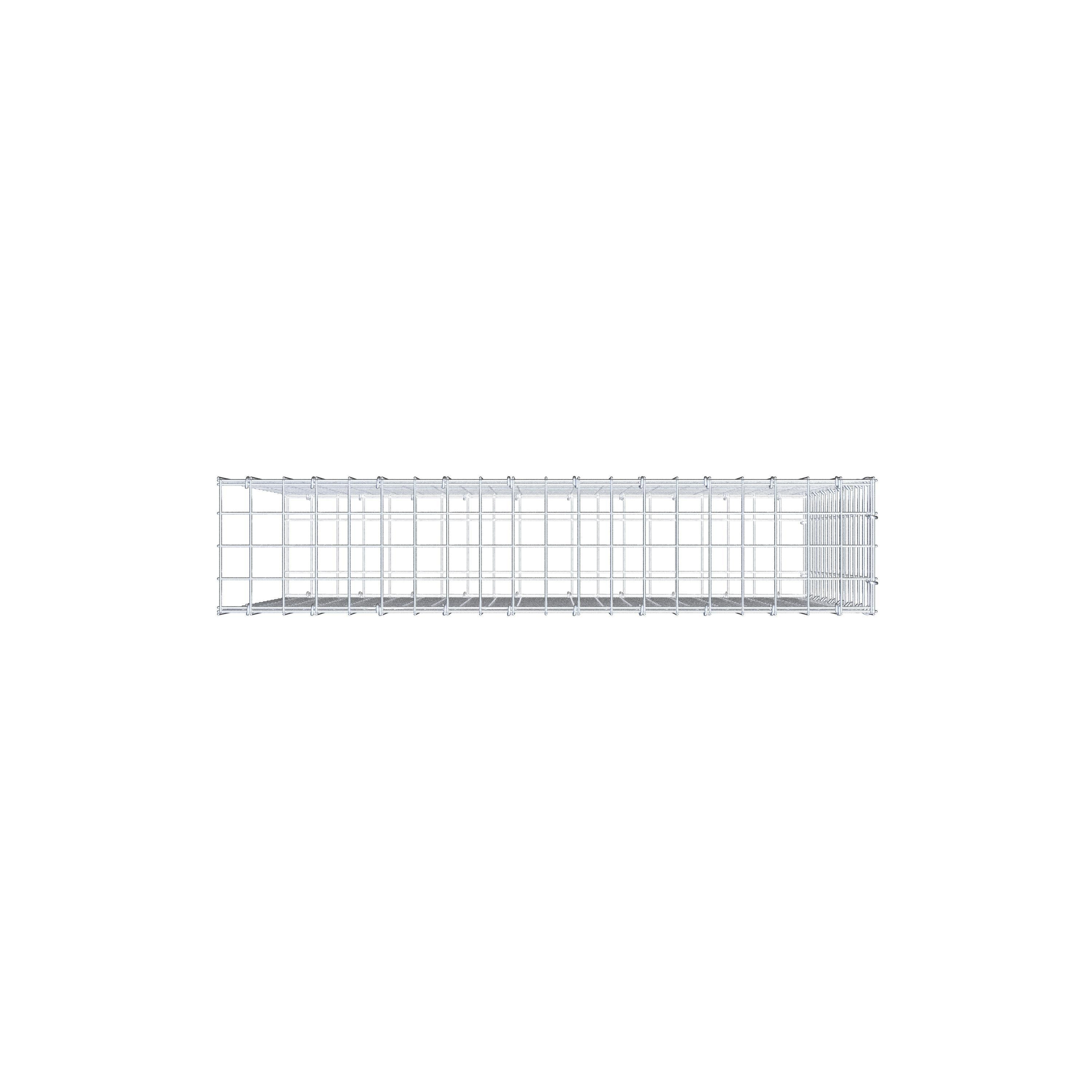 Monteret gabion type 2 100 cm x 80 cm x 20 cm (L x H x D), maskestørrelse 5 cm x 5 cm, C-ring