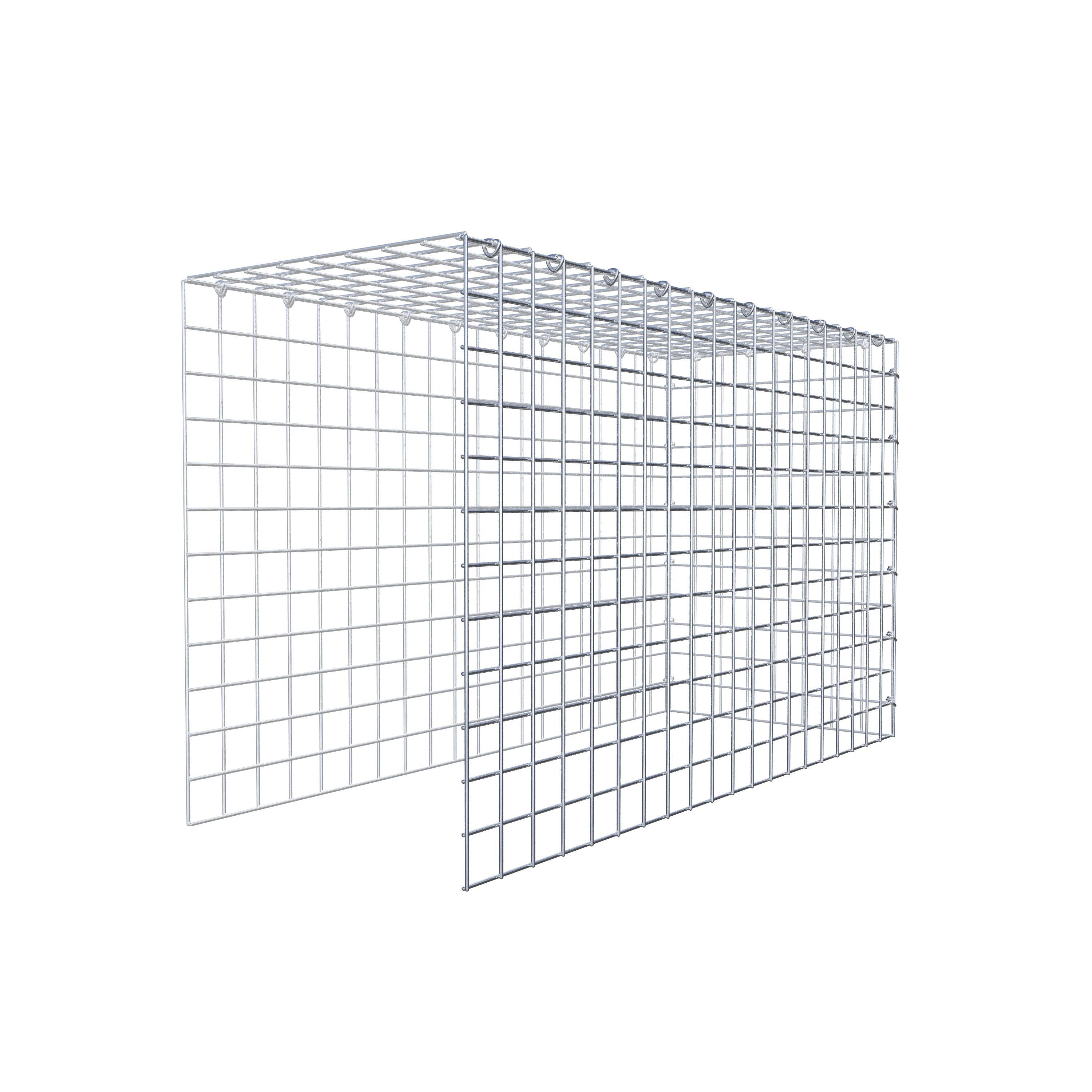 Fästbar gabion typ 4 100 cm x 60 cm x 40 cm (L x H x D), maskstorlek 5 cm x 5 cm, C-ring