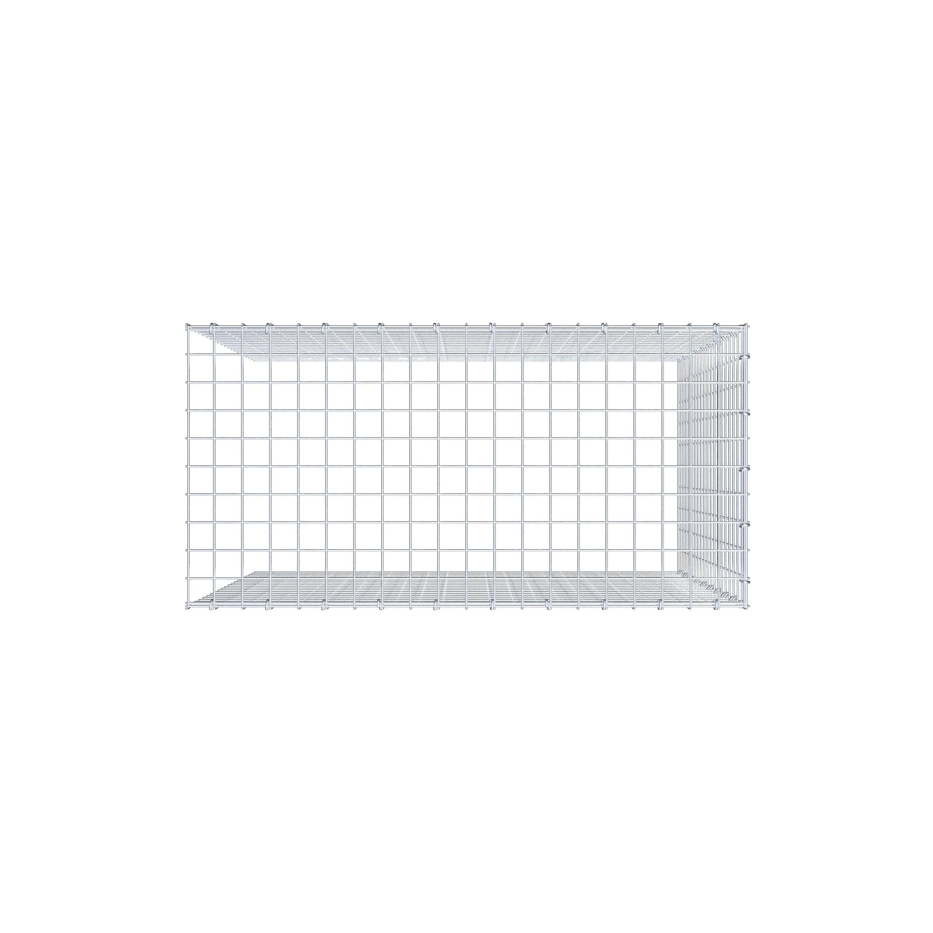 Gabião Tipo 4 100 cm x 100 cm x 50 cm (C x A x P), malhagem 5 cm x 5 cm, anel C