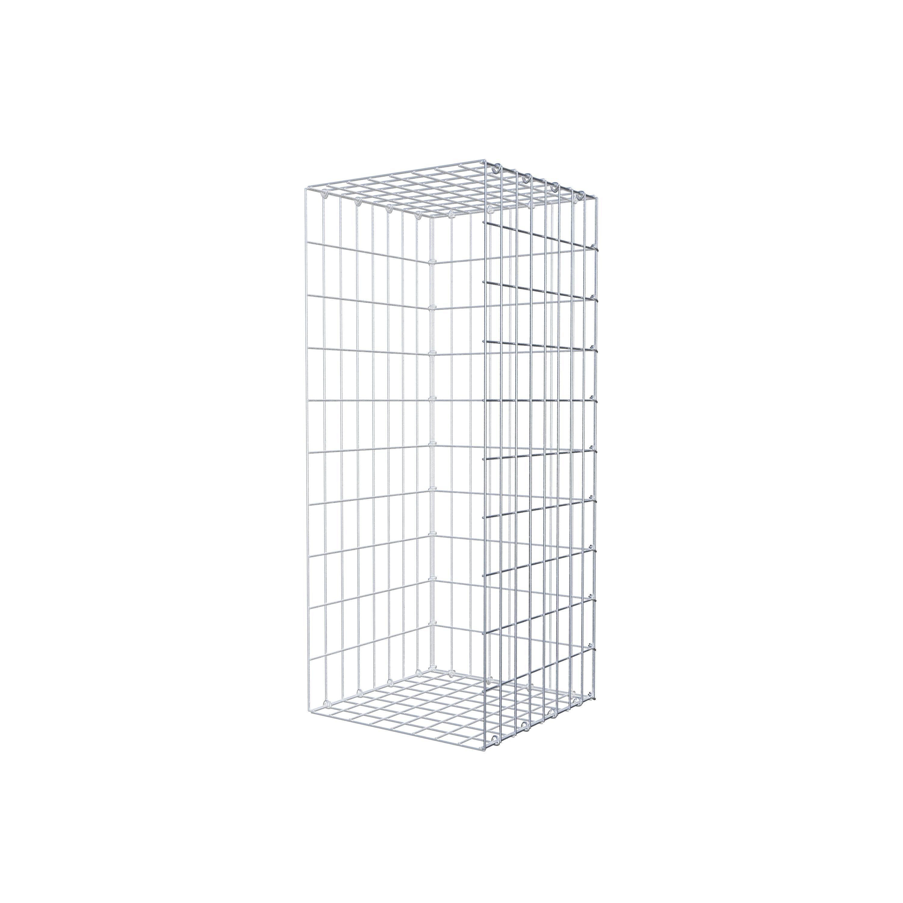 Opzetpaal type 2 100 cm x 40 cm x 40 cm, maaswijdte 5 cm x 10 cm, C-ring