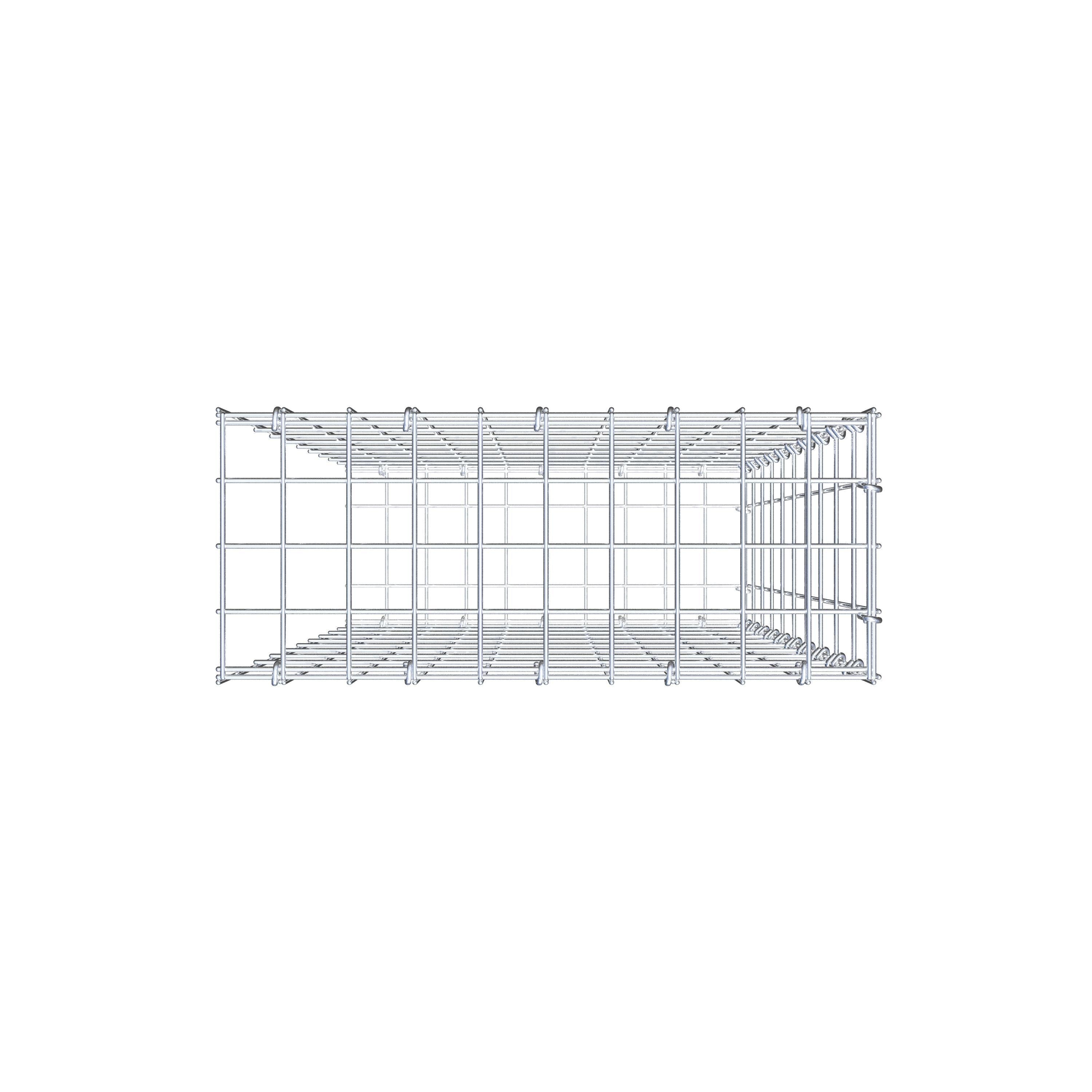 Pila adicional tipo 2 100 cm x 50 cm x 20 cm, malla 5 cm x 10 cm, anillo en C