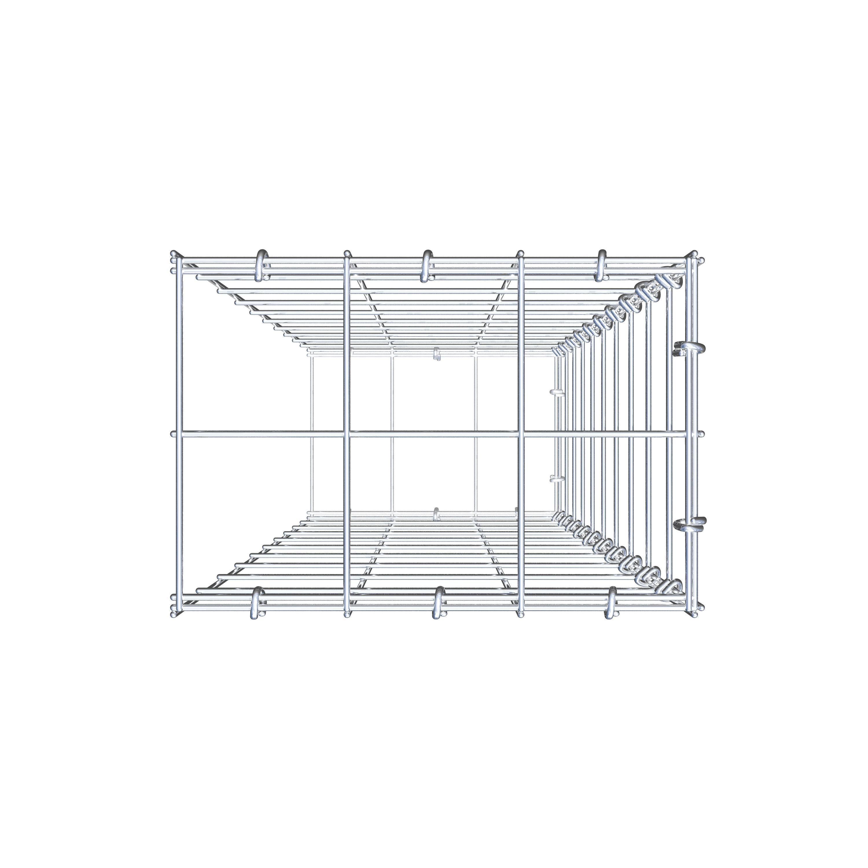 Fourche rapportée type 2 100 cm x 30 cm x 20 cm (L x H x P), maille 10 cm x 10 cm, anneau en C