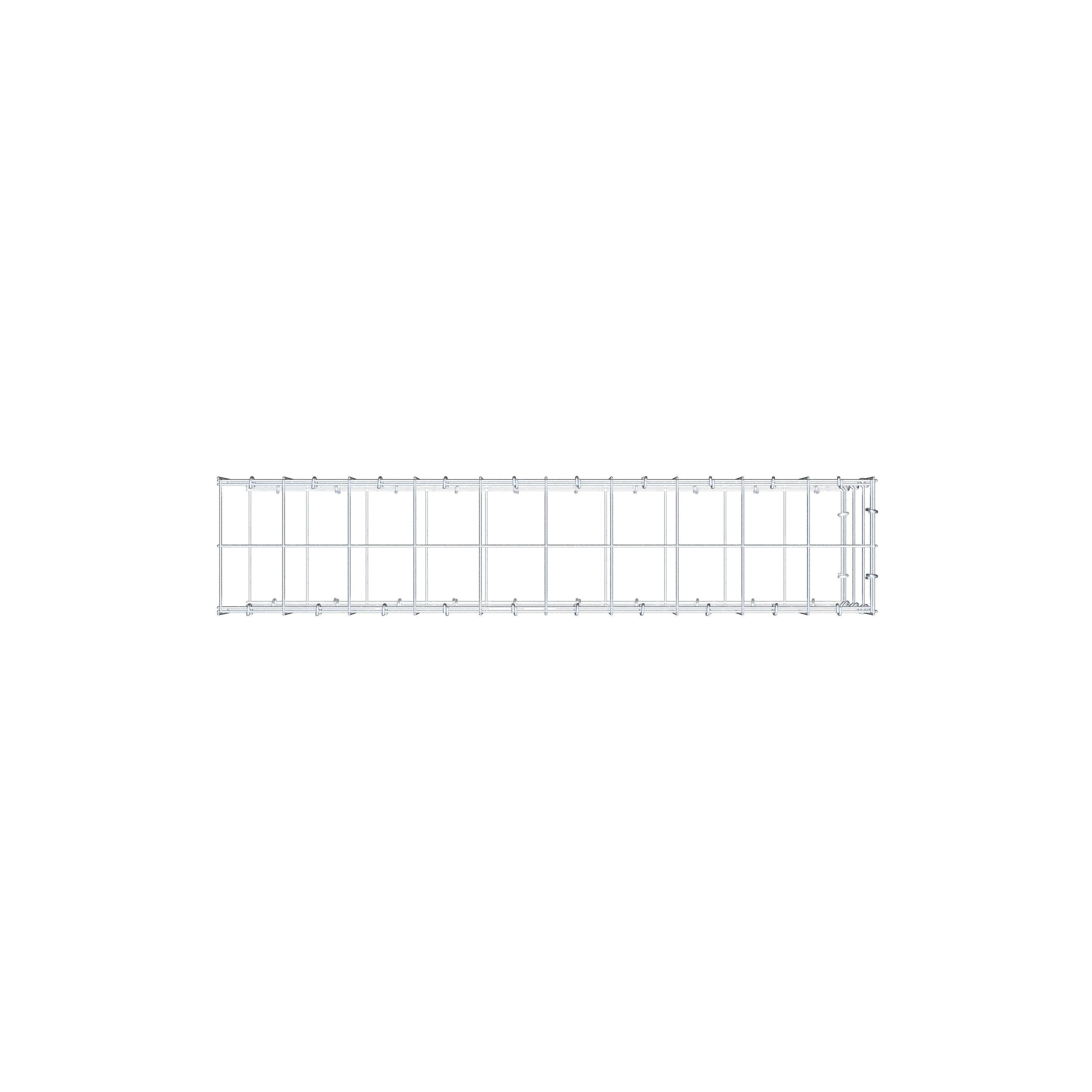 Fourche rapportée type 2 100 cm x 30 cm x 20 cm (L x H x P), maille 10 cm x 10 cm, anneau en C
