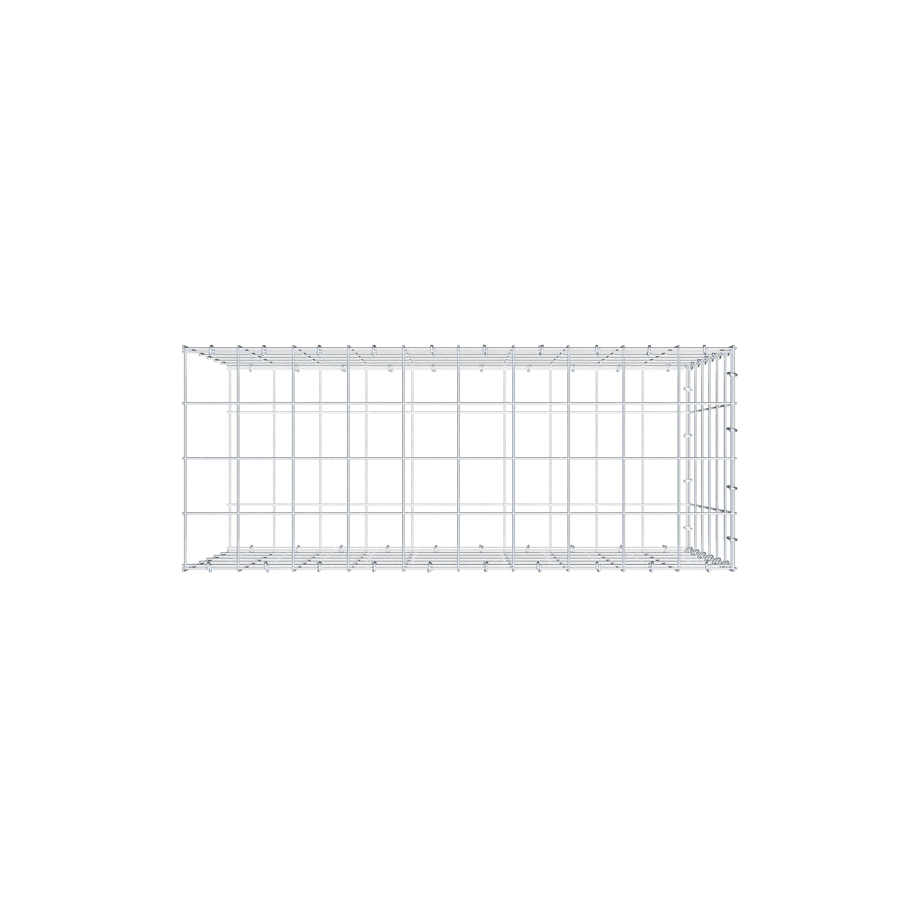 Fourche rapportée type 2 100 cm x 60 cm x 40 cm (L x H x P), mailles 10 cm x 10 cm, anneau C