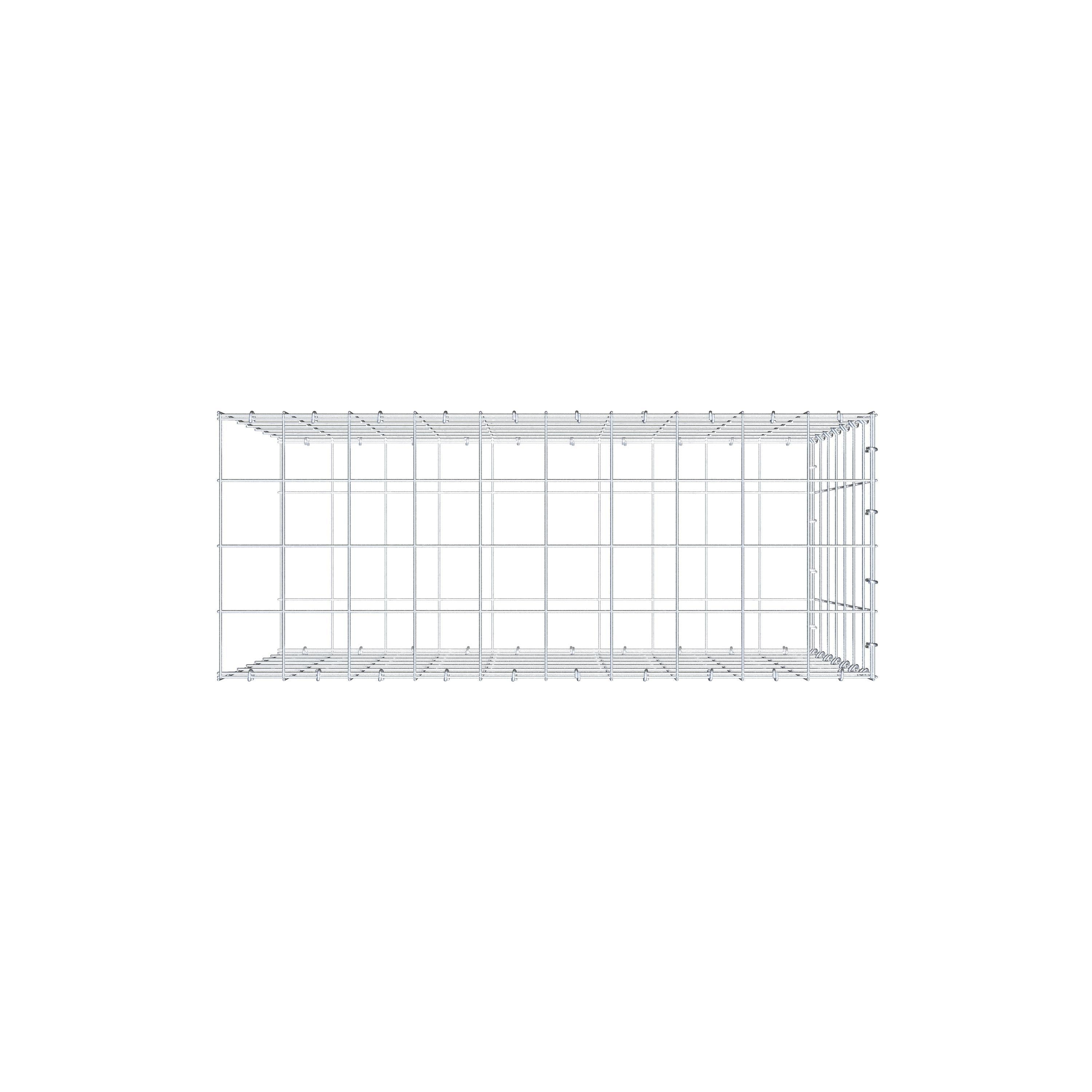 Anbaugabione Typ 2 100 cm x 70 cm x 40 cm (L x H x T), Maschenweite 10 cm x 10 cm, C-Ring
