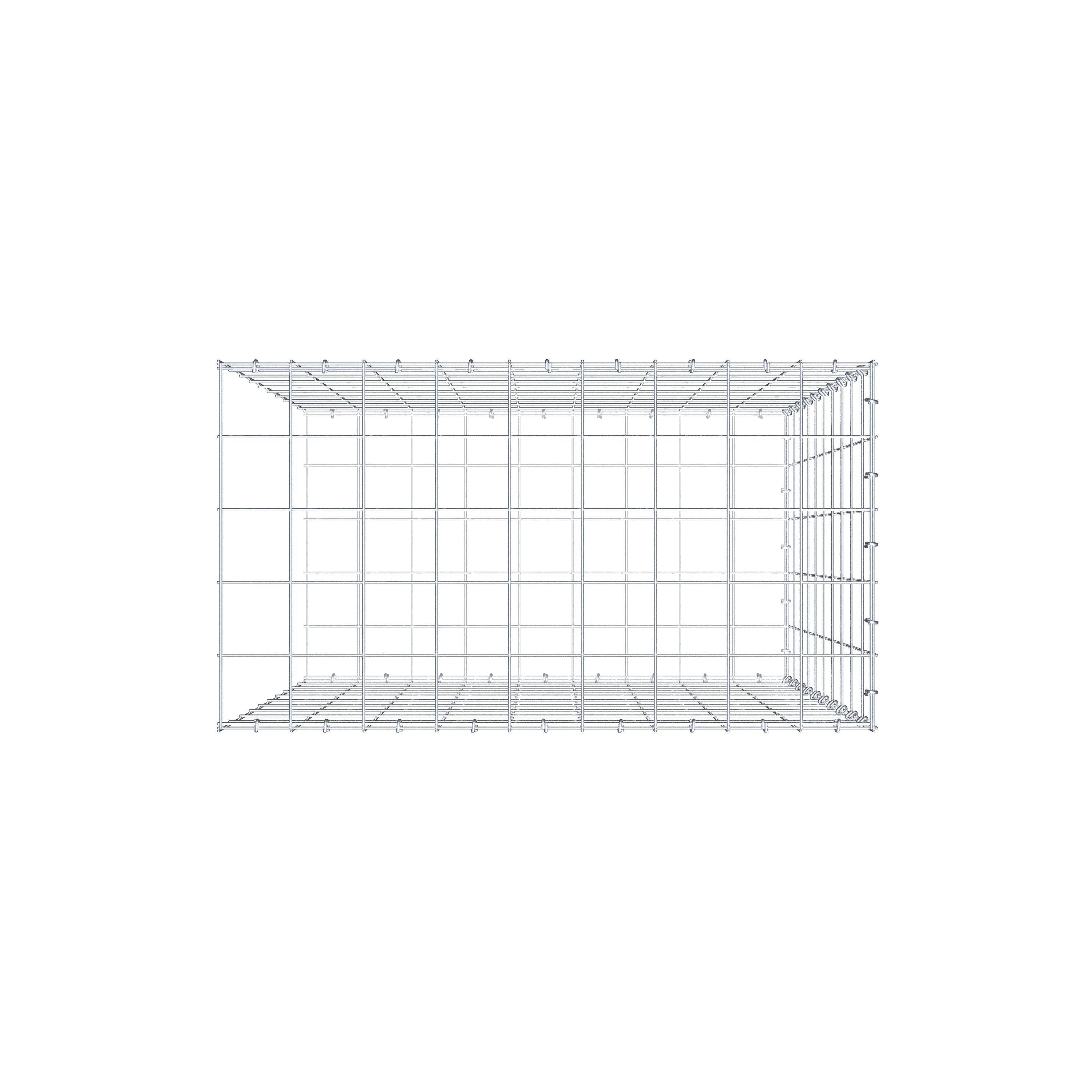 Gabbione aggiuntivo di tipo 2 100 cm x 90 cm x 50 cm (L x H x P), maglia 10 cm x 10 cm, anello a C