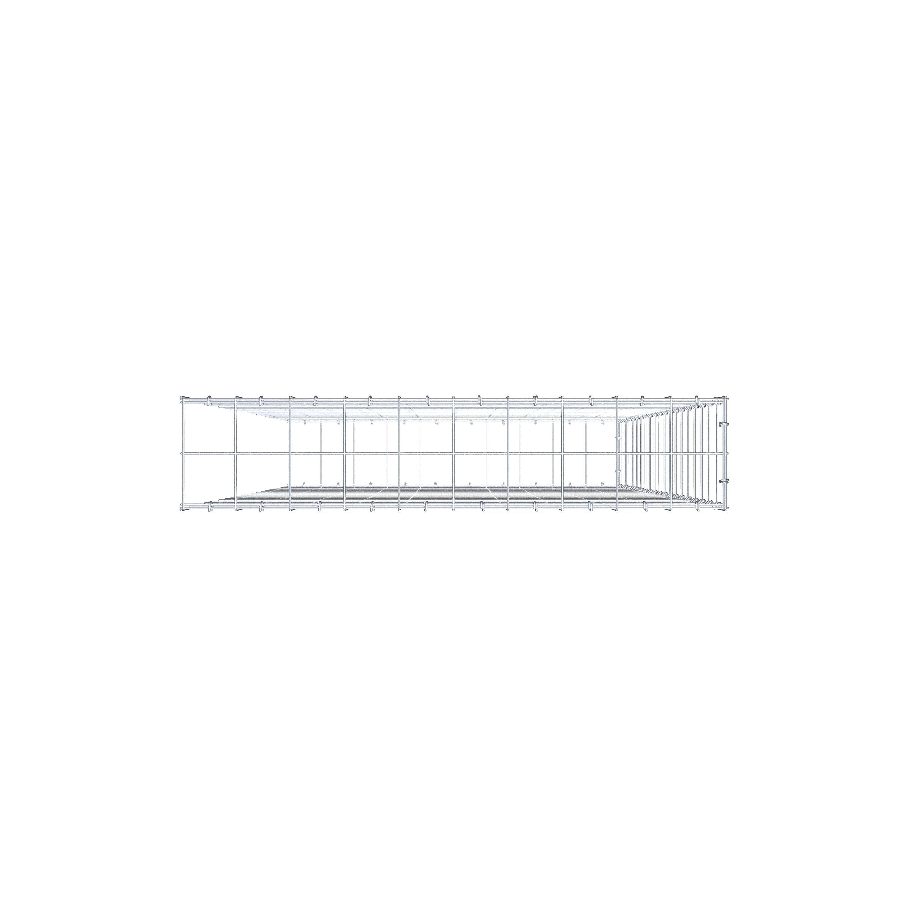 Fourche rapportée type 2 200 cm x 100 cm x 20 cm (L x H x P), mailles 10 cm x 10 cm, anneau en C
