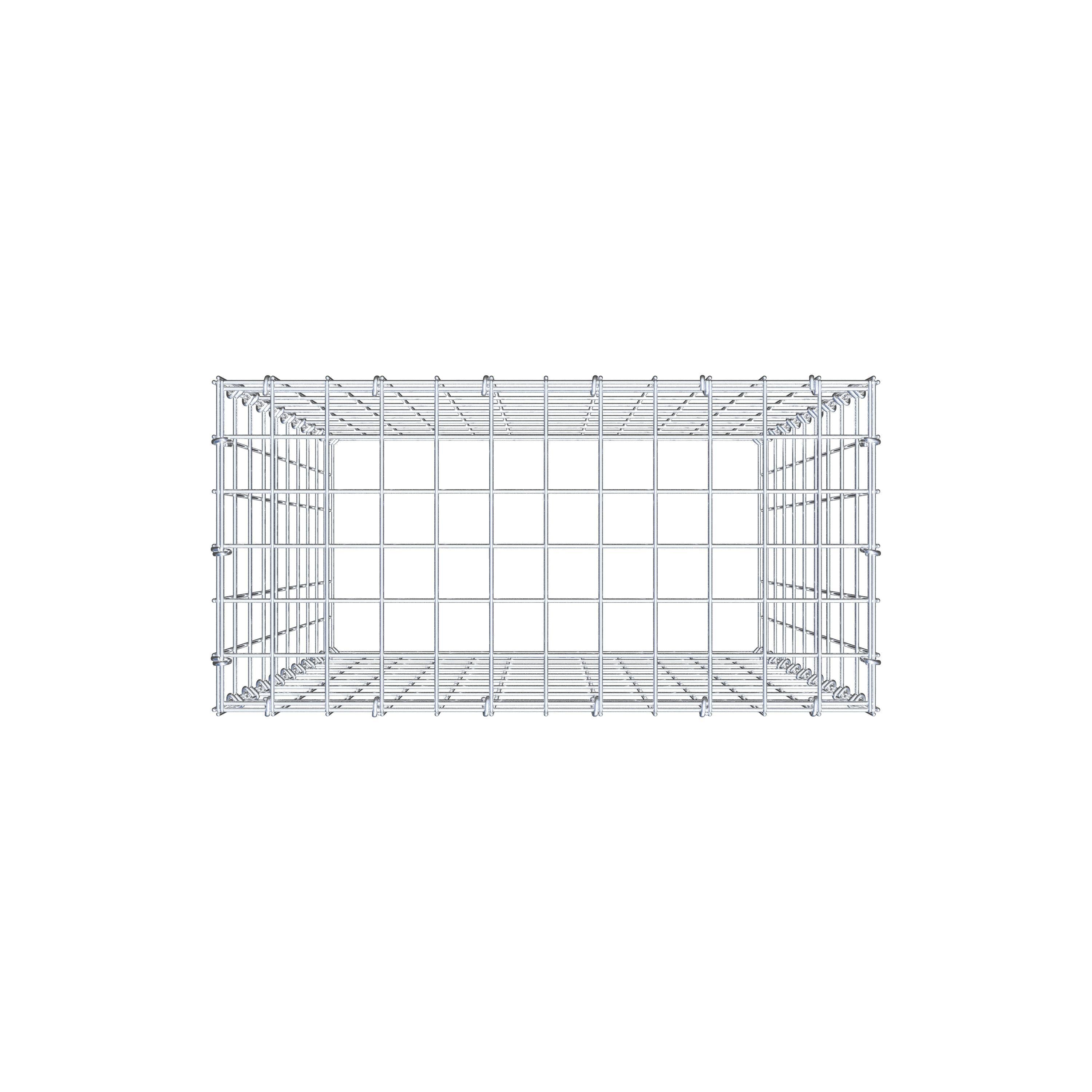 Monteret gabion type 3 100 cm x 60 cm x 30 cm (L x H x D), maskestørrelse 5 cm x 10 cm, C-ring