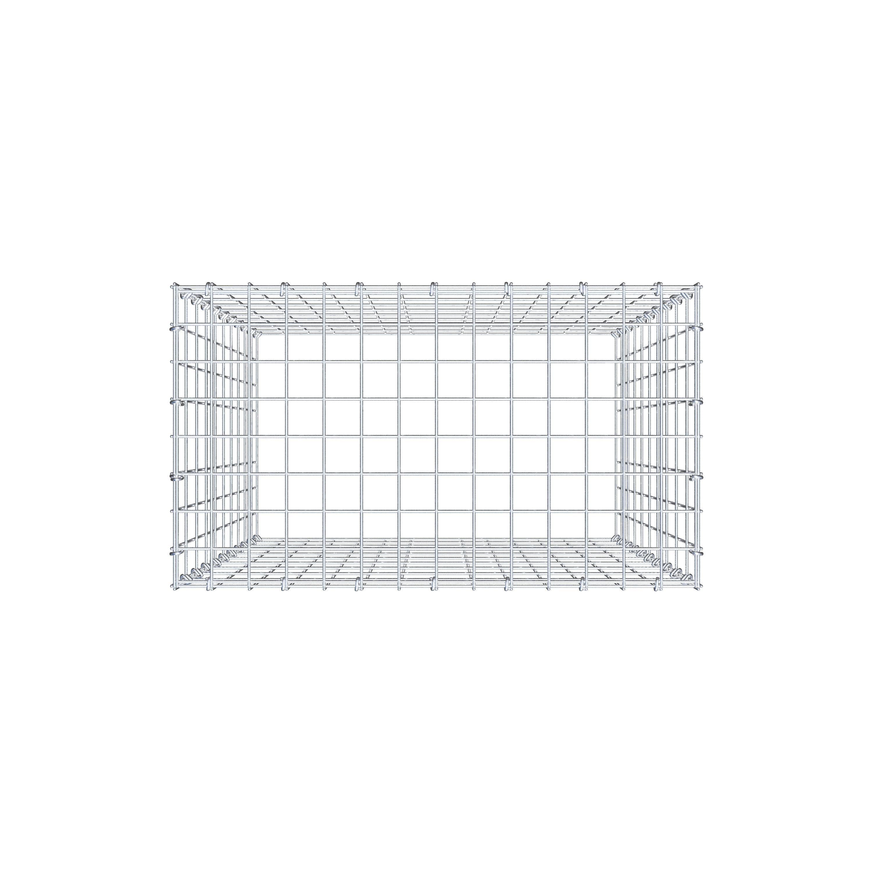 Typ 3 påbyggnadsgabion 100 cm x 70 cm x 40 cm (L x H x D), maskstorlek 5 cm x 10 cm, C-ring