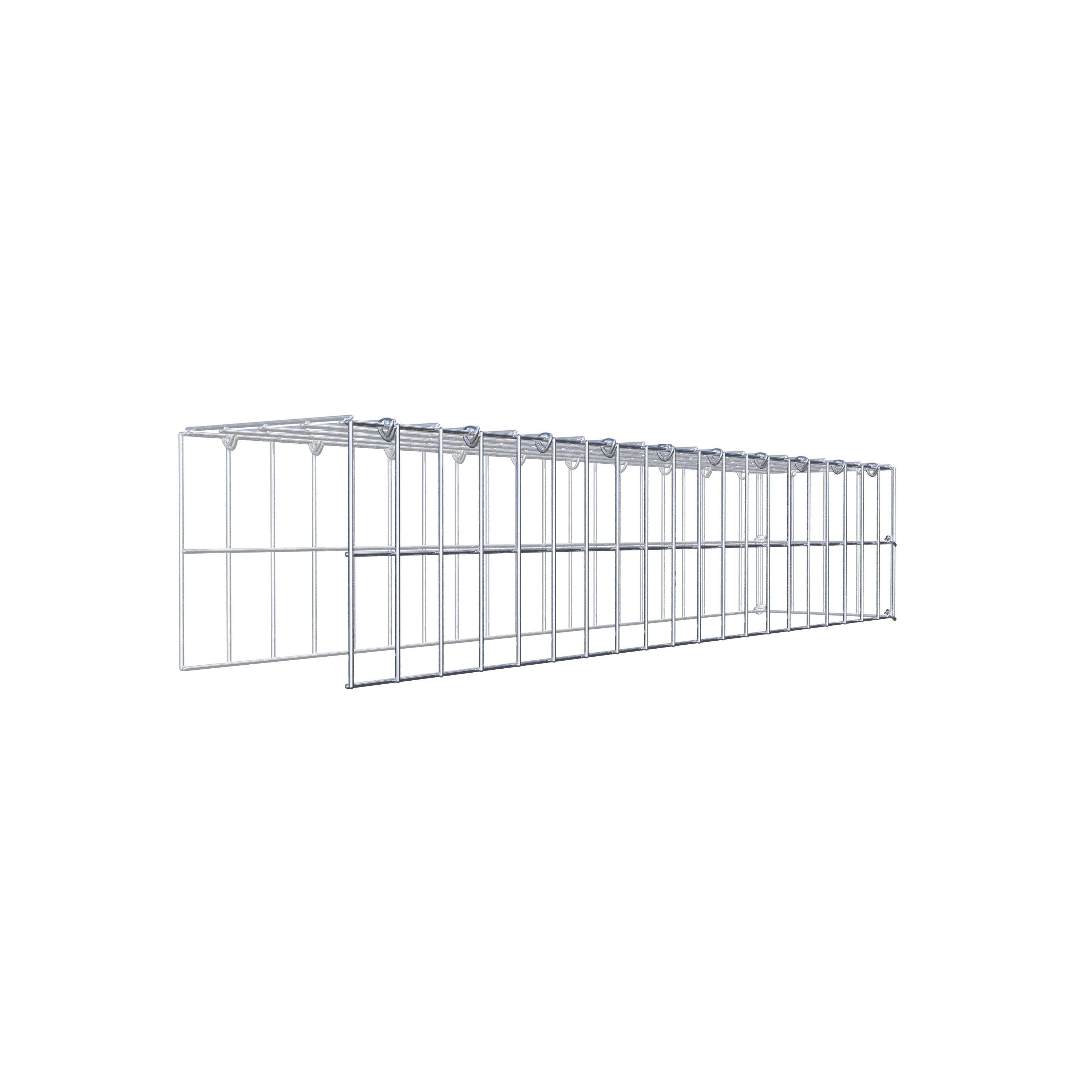 Gabbione aggiuntivo tipo 4 100 cm x 20 cm x 20 cm (L x H x P), maglia 5 cm x 10 cm, anello a C
