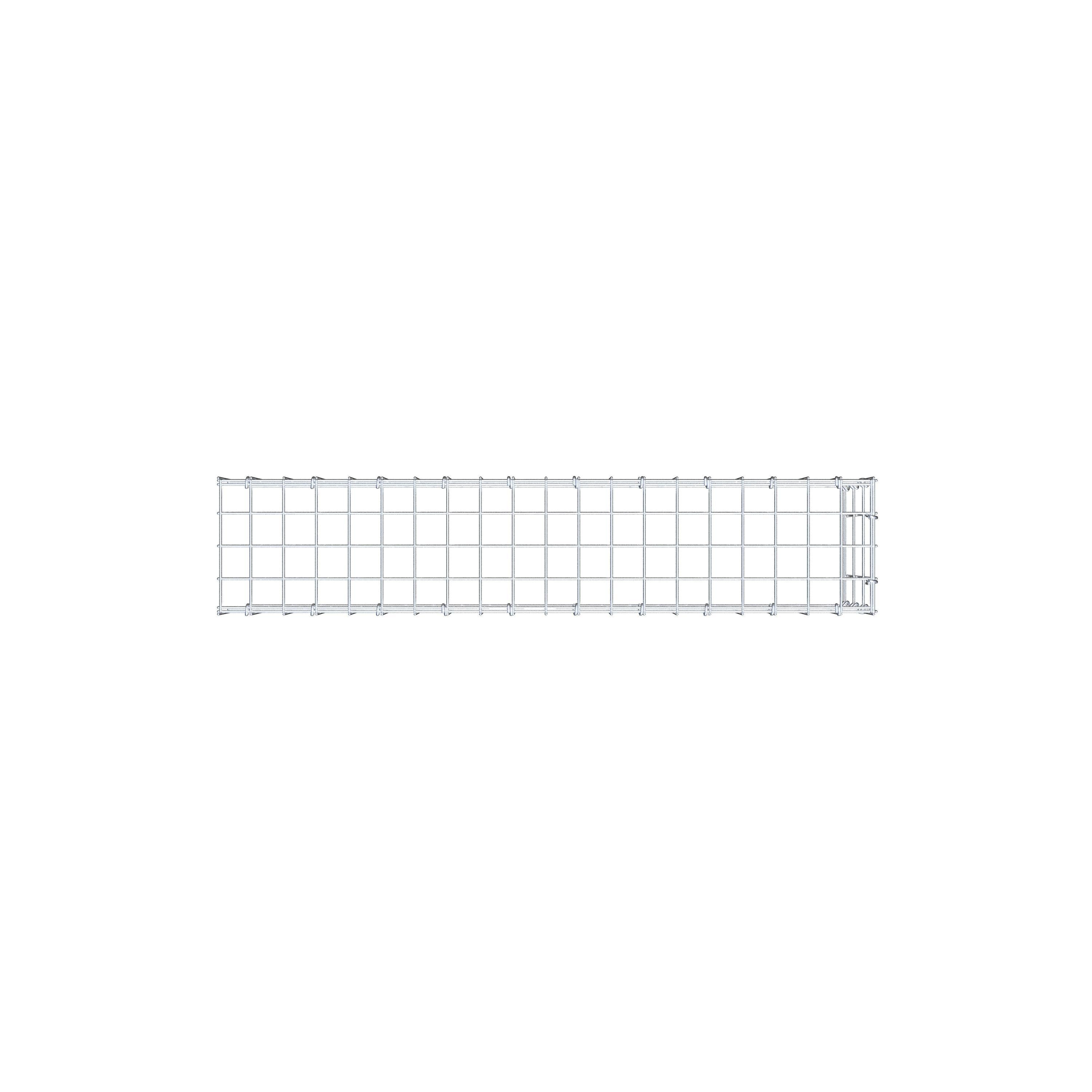 Mounted gabion type 4 100 cm x 30 cm x 20 cm (L x H x D), mesh size 5 cm x 10 cm, C-ring