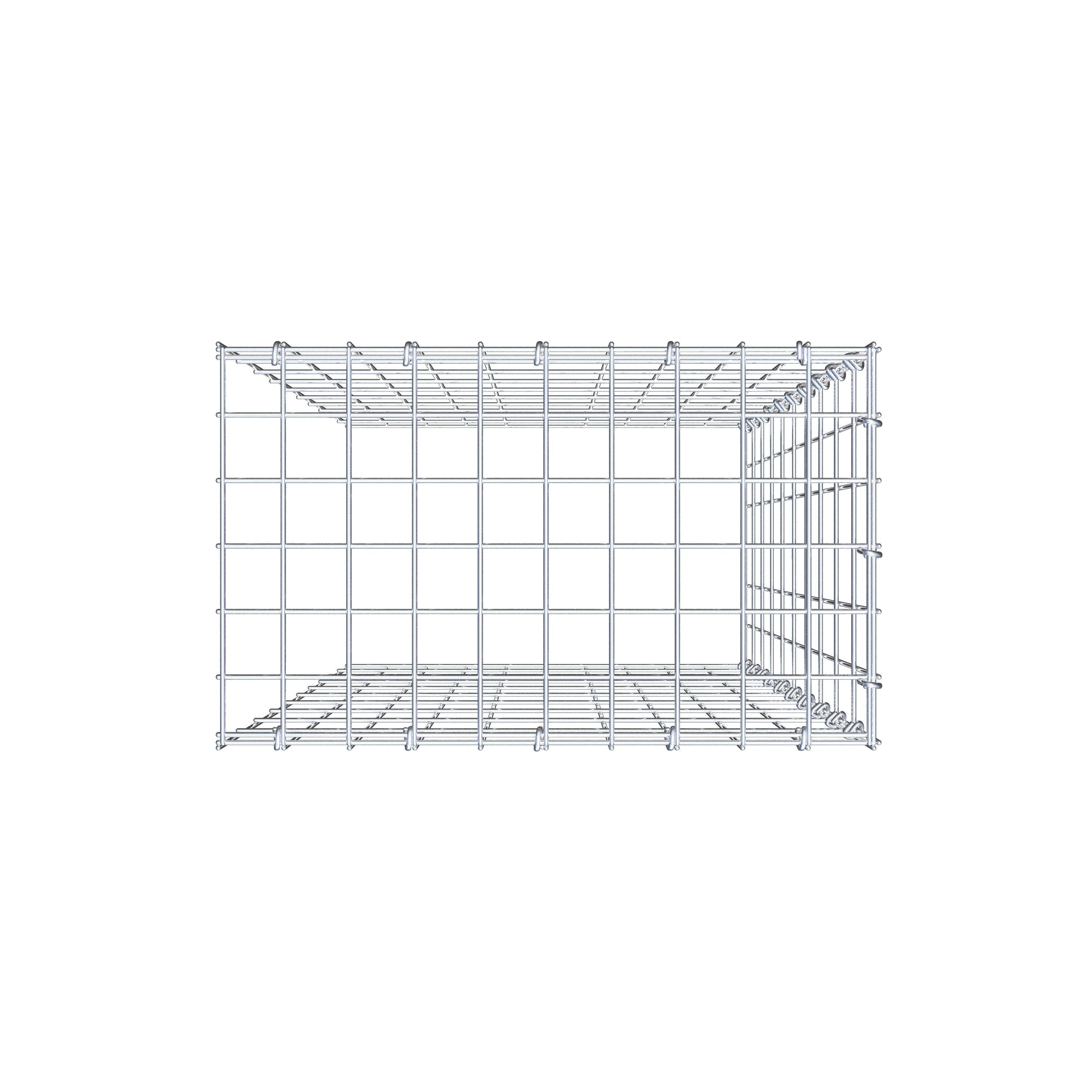 Anbaugabione Typ 4 100 cm x 50 cm x 30 cm (L x H x T), Maschenweite 5 cm x 10 cm, C-Ring