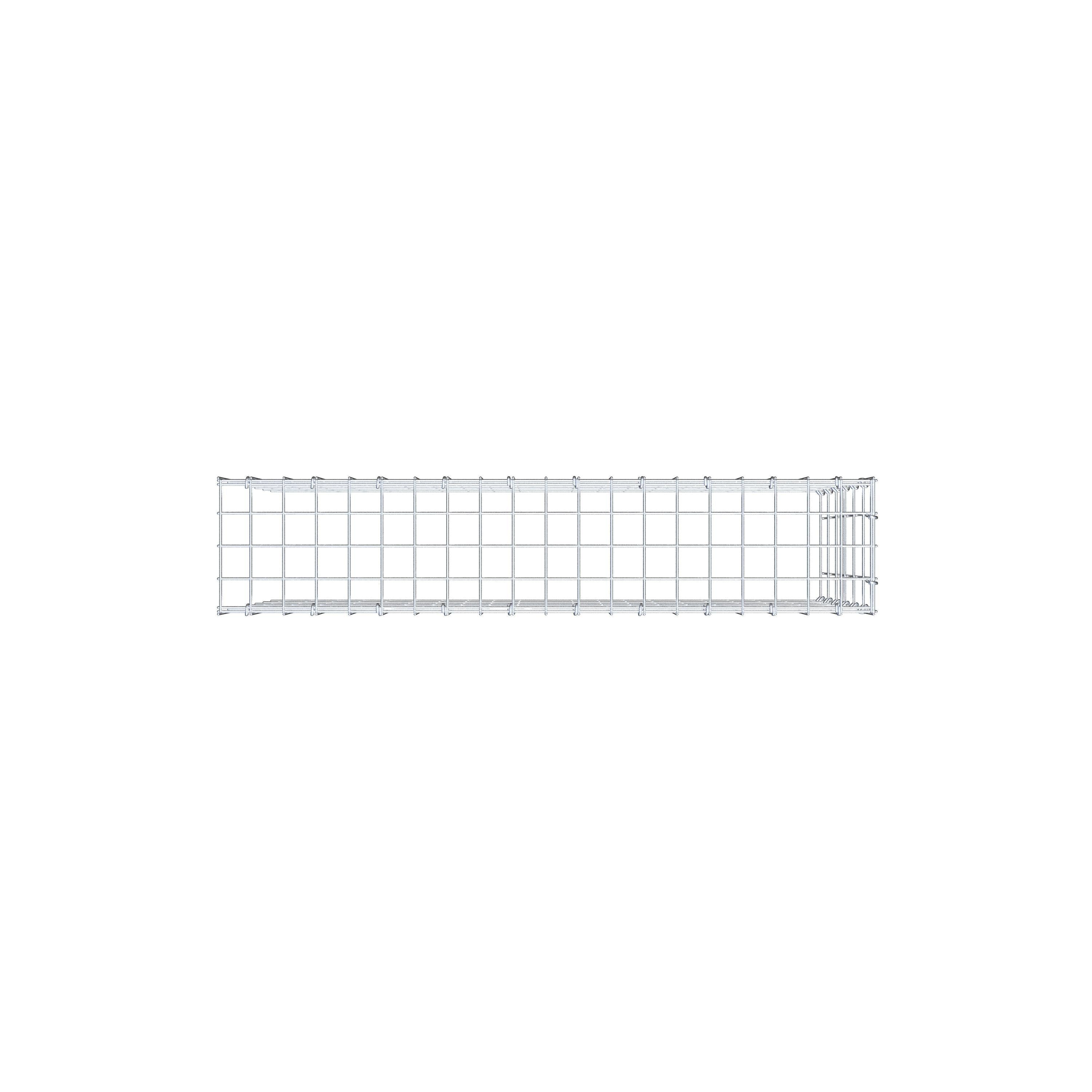 Type 4 oplegkorf 100 cm x 60 cm x 20 cm (L x H x D), maaswijdte 5 cm x 10 cm, C-ring