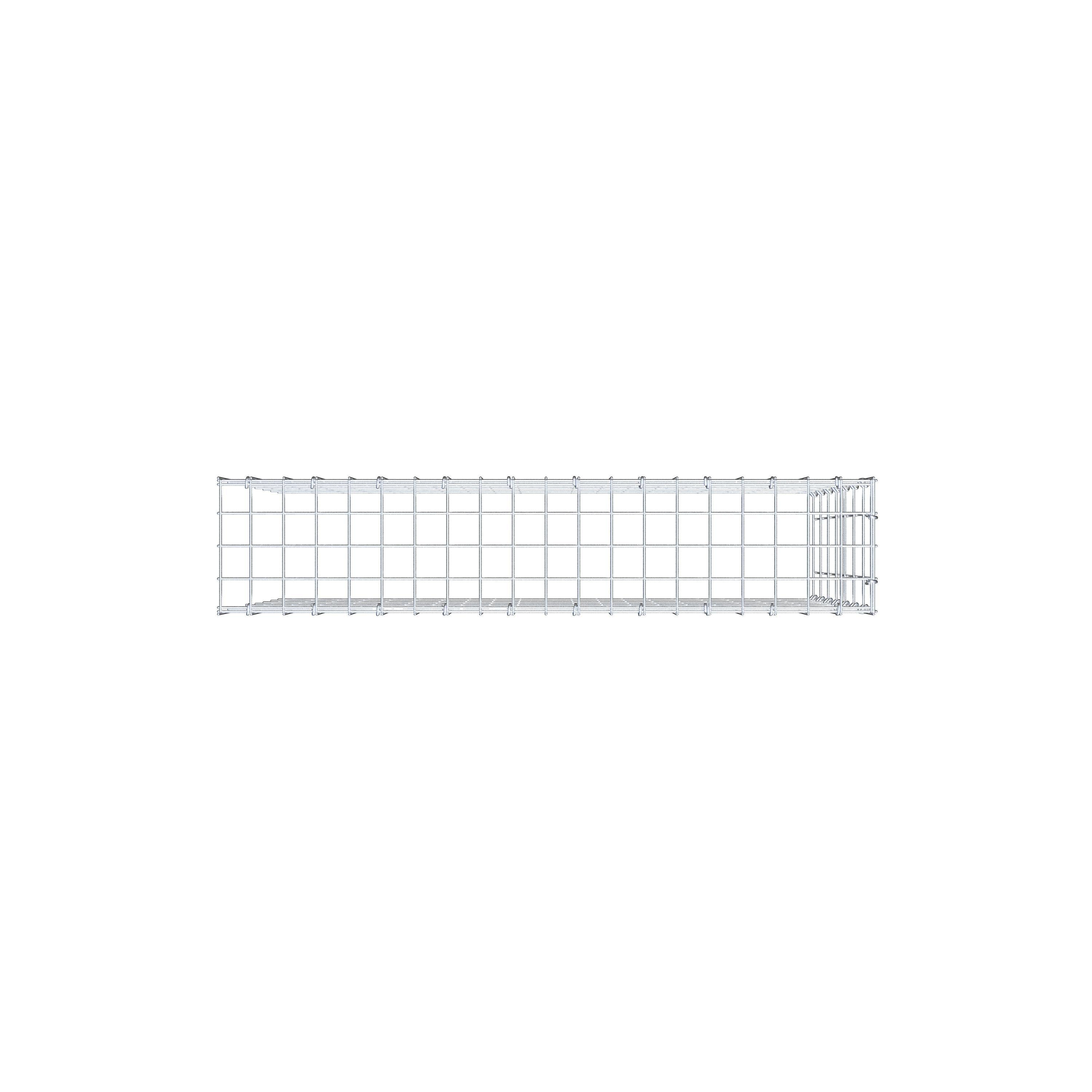 Mounted gabion type 4 100 cm x 70 cm x 20 cm (L x H x D), mesh size 5 cm x 10 cm, C-ring